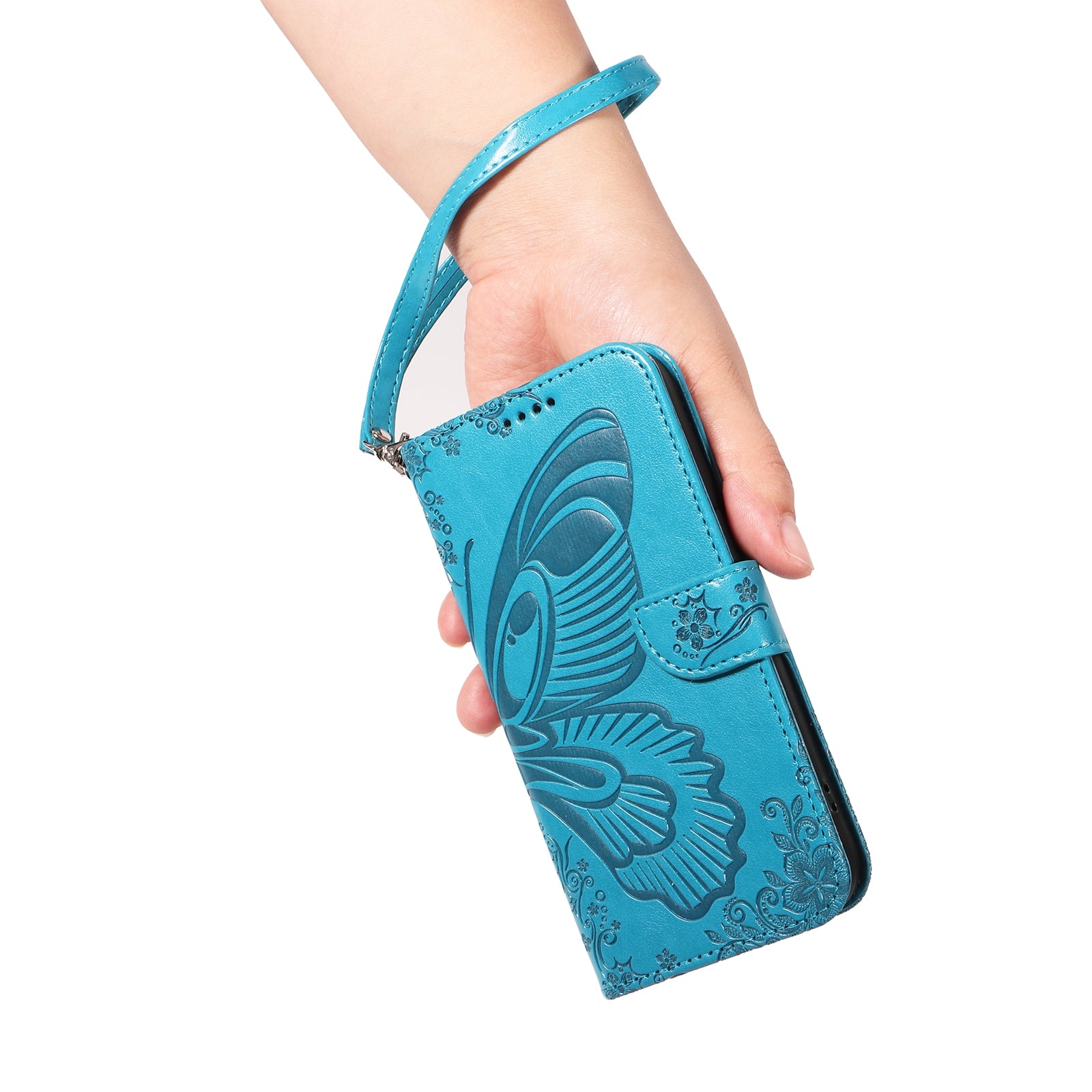 For Redmi 14C 4G Swallowtail Butterfly Embossed Leather Phone Case(Blue)