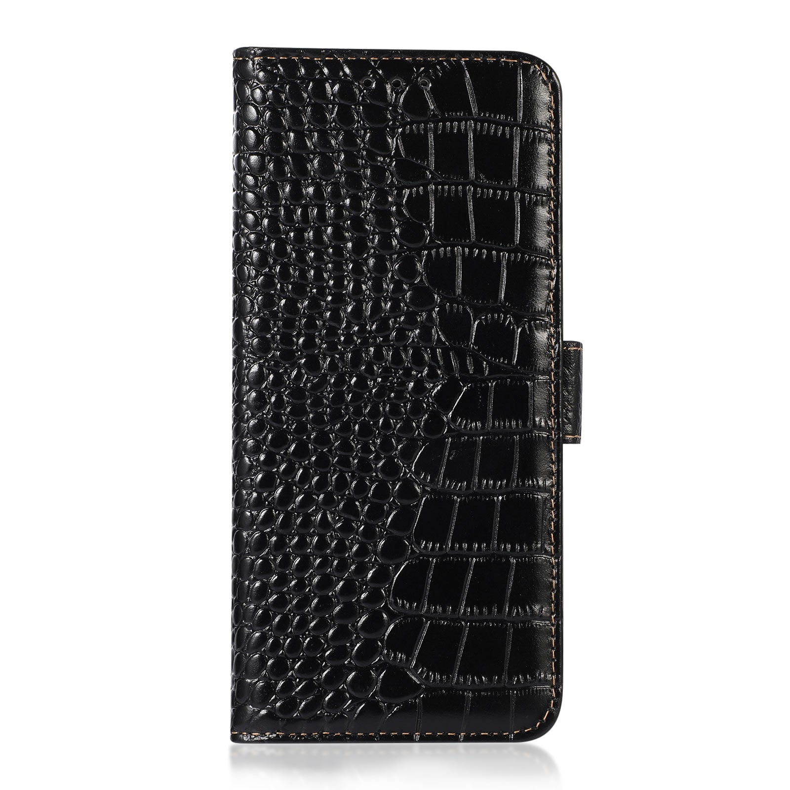 For Redmi 14C 4G Crocodile Top Layer Cowhide Leather Phone Case(Black)