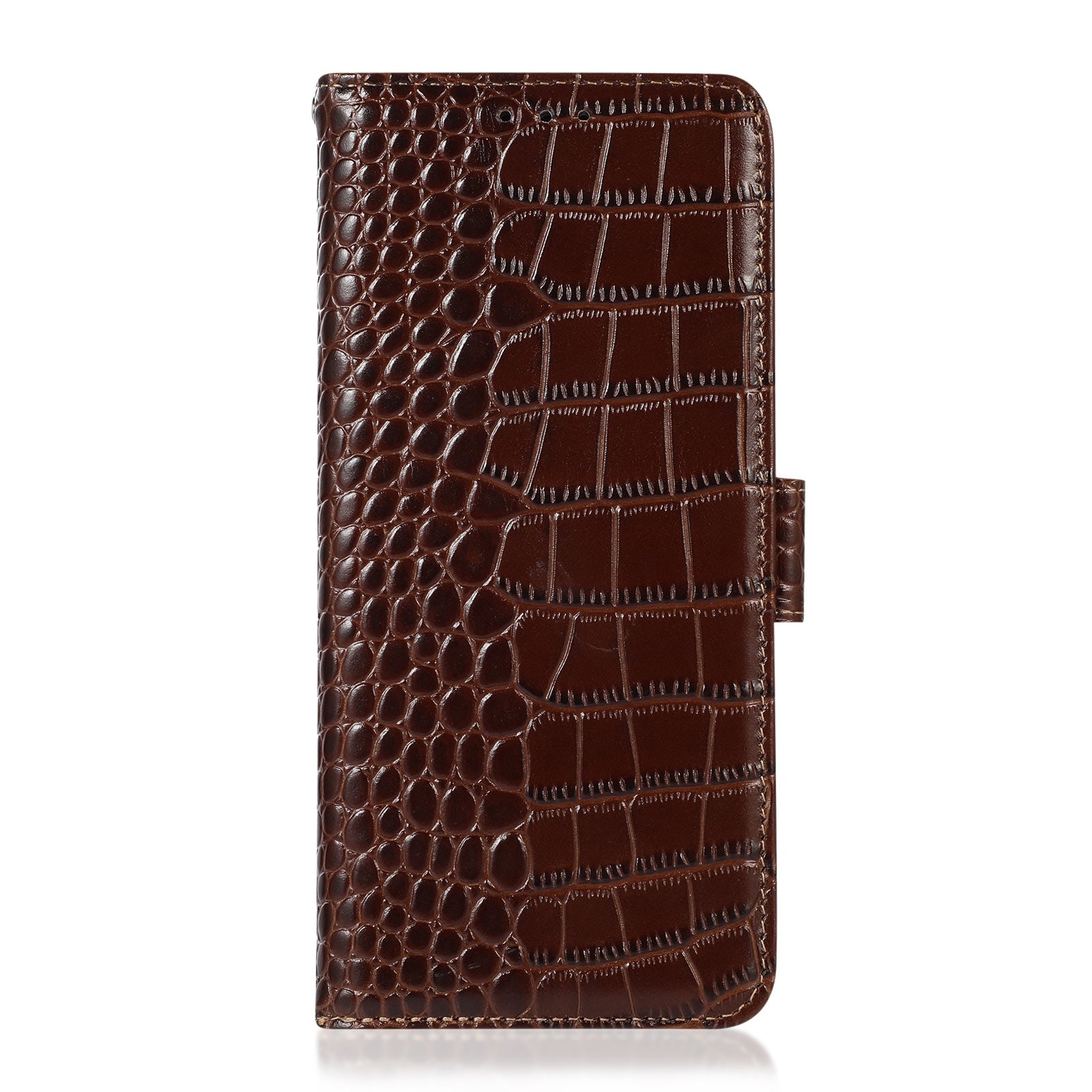 For Redmi 14C 4G Crocodile Top Layer Cowhide Leather Phone Case(Brown)