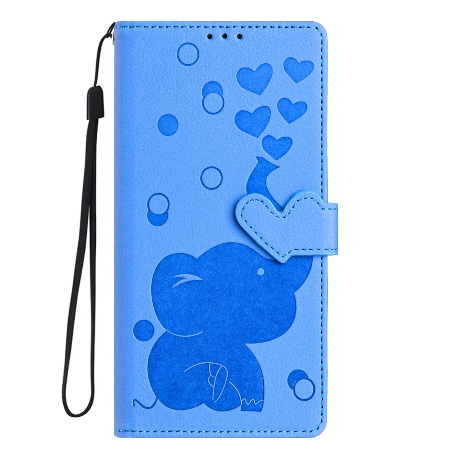 For Redmi 14C 4G Cartoon Elephant Embossed Leather Phone Case(Blue)