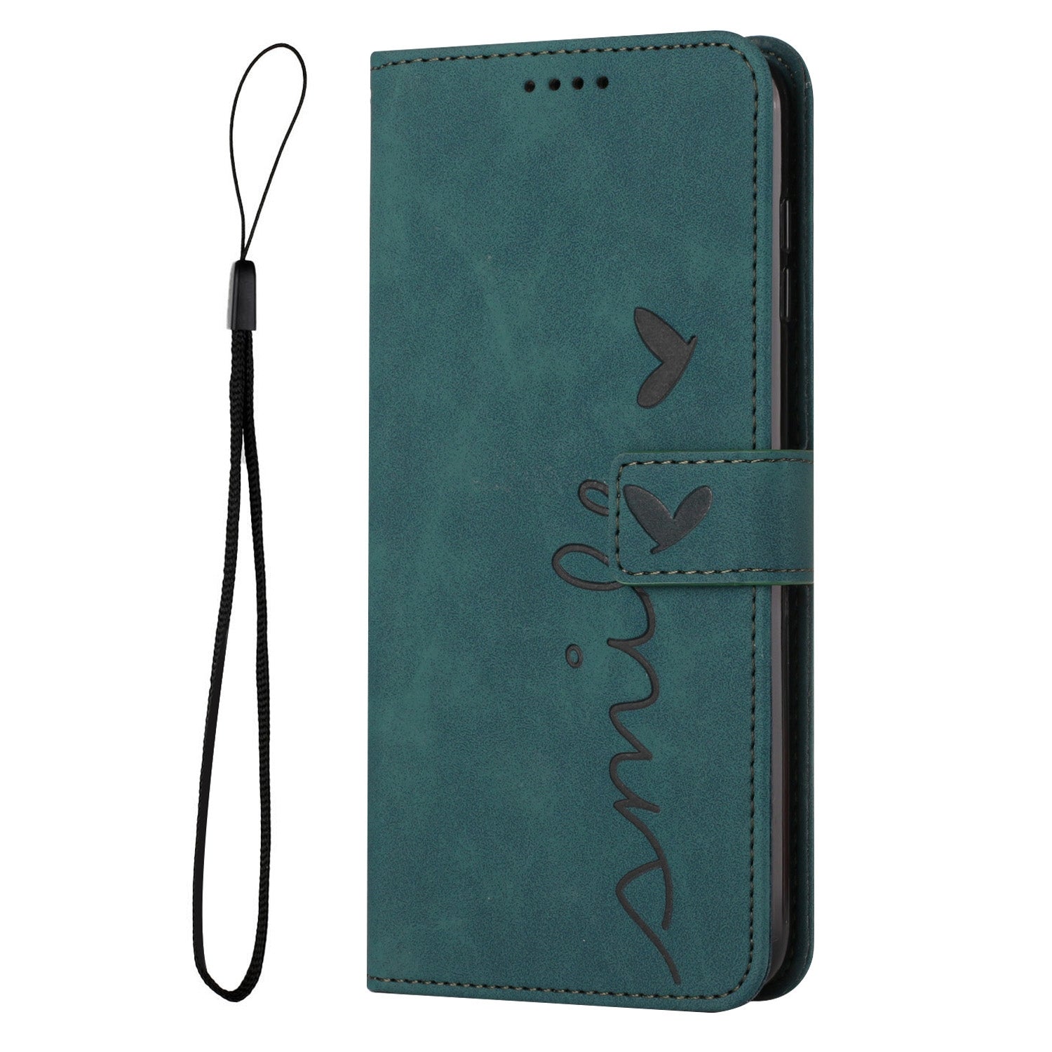 For Redmi 14C 4G Skin Feel Heart Embossed Leather Phone Case(Green)