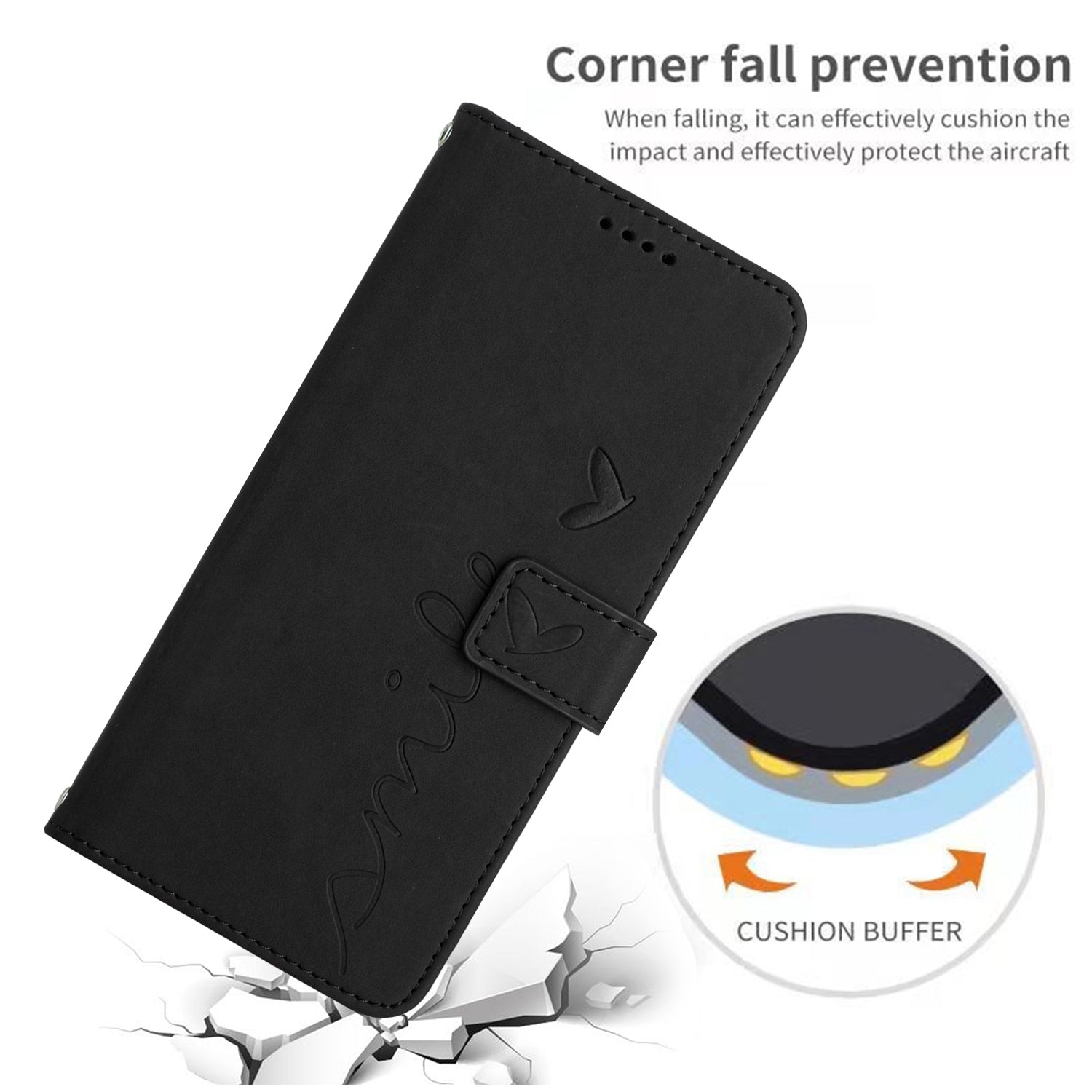 For Redmi 14C 4G Skin Feel Heart Embossed Leather Phone Case(Black)