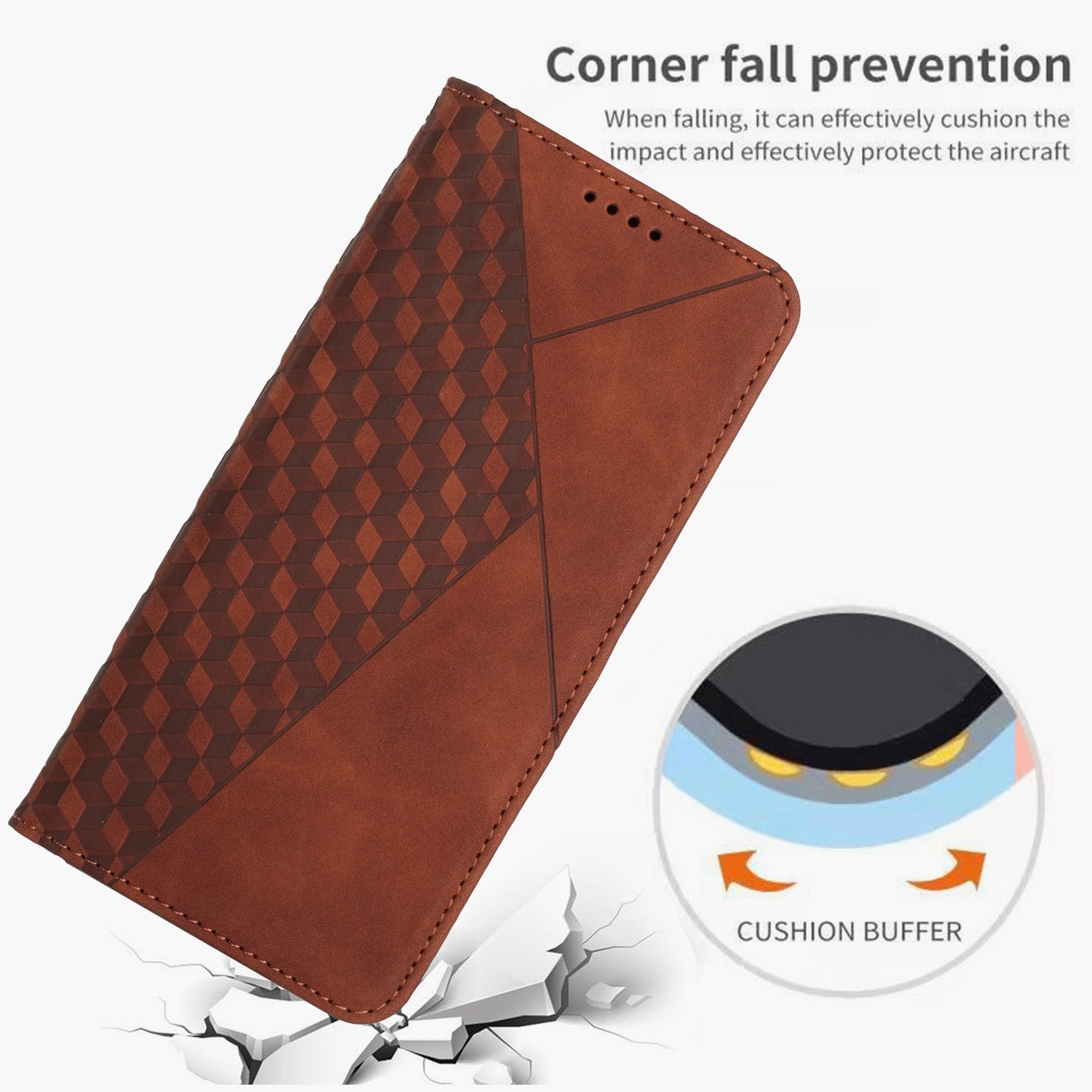 For Redmi 14C 4G Diamond Splicing Skin Feel Magnetic Leather Phone Case(Brown)