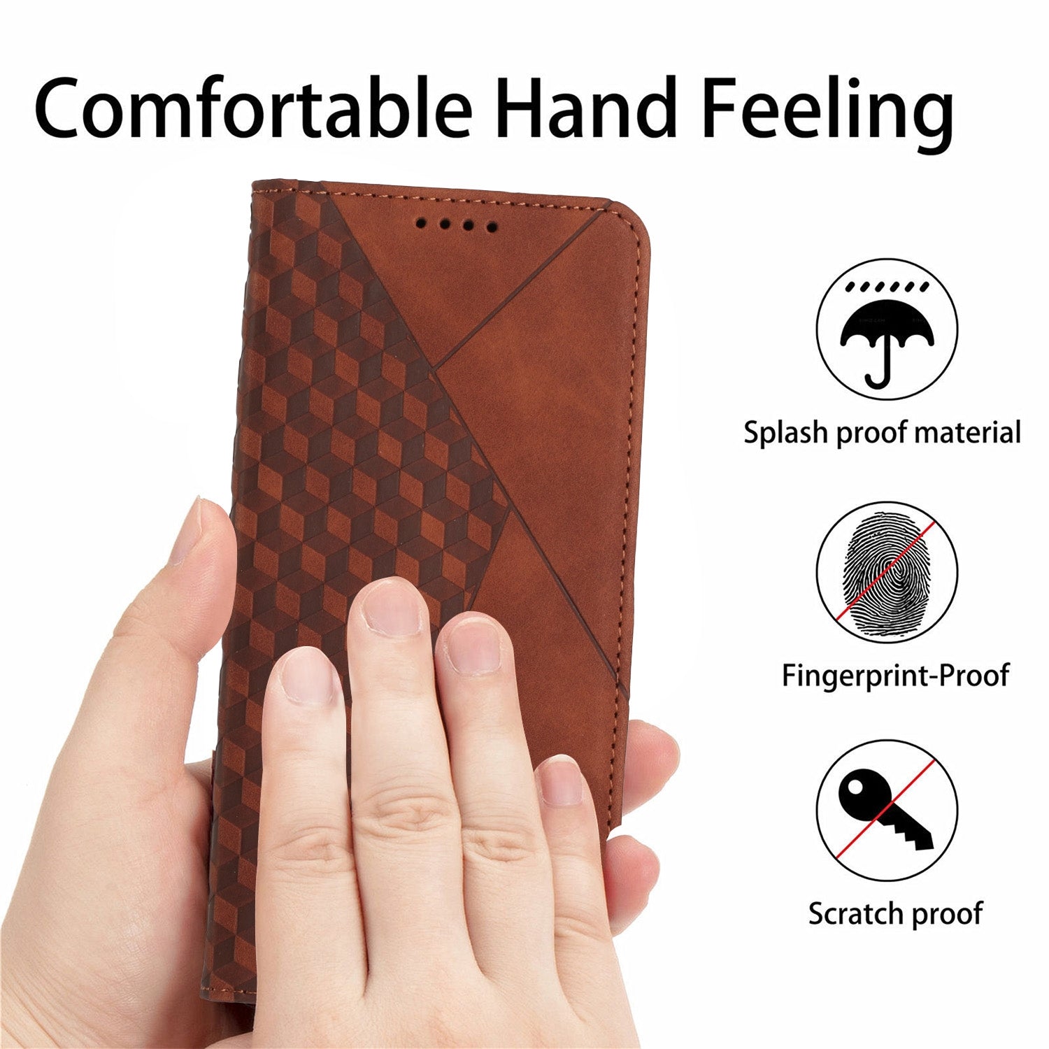 For Redmi 14C 4G Diamond Splicing Skin Feel Magnetic Leather Phone Case(Brown)