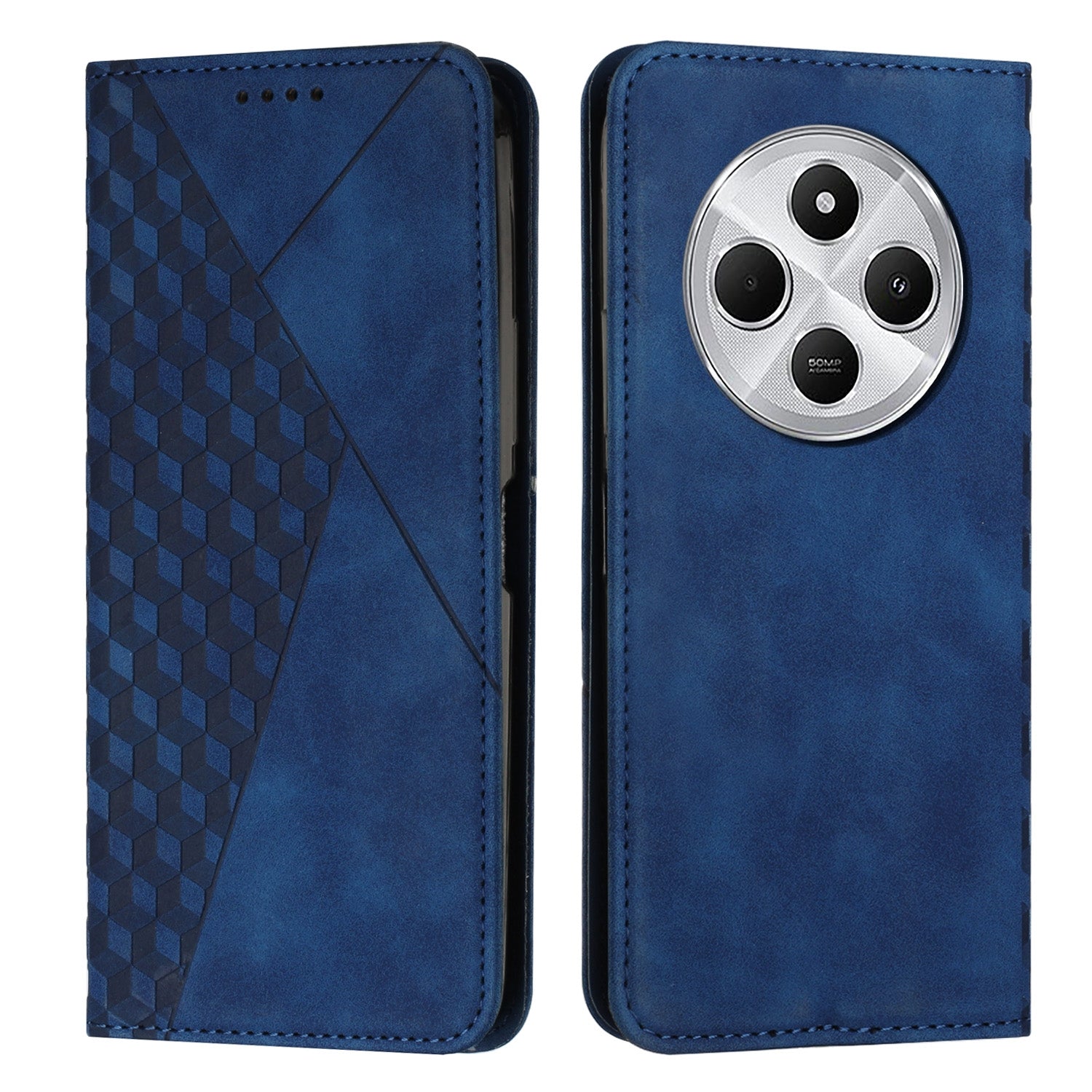 For Redmi 14C 4G Diamond Splicing Skin Feel Magnetic Leather Phone Case(Blue)