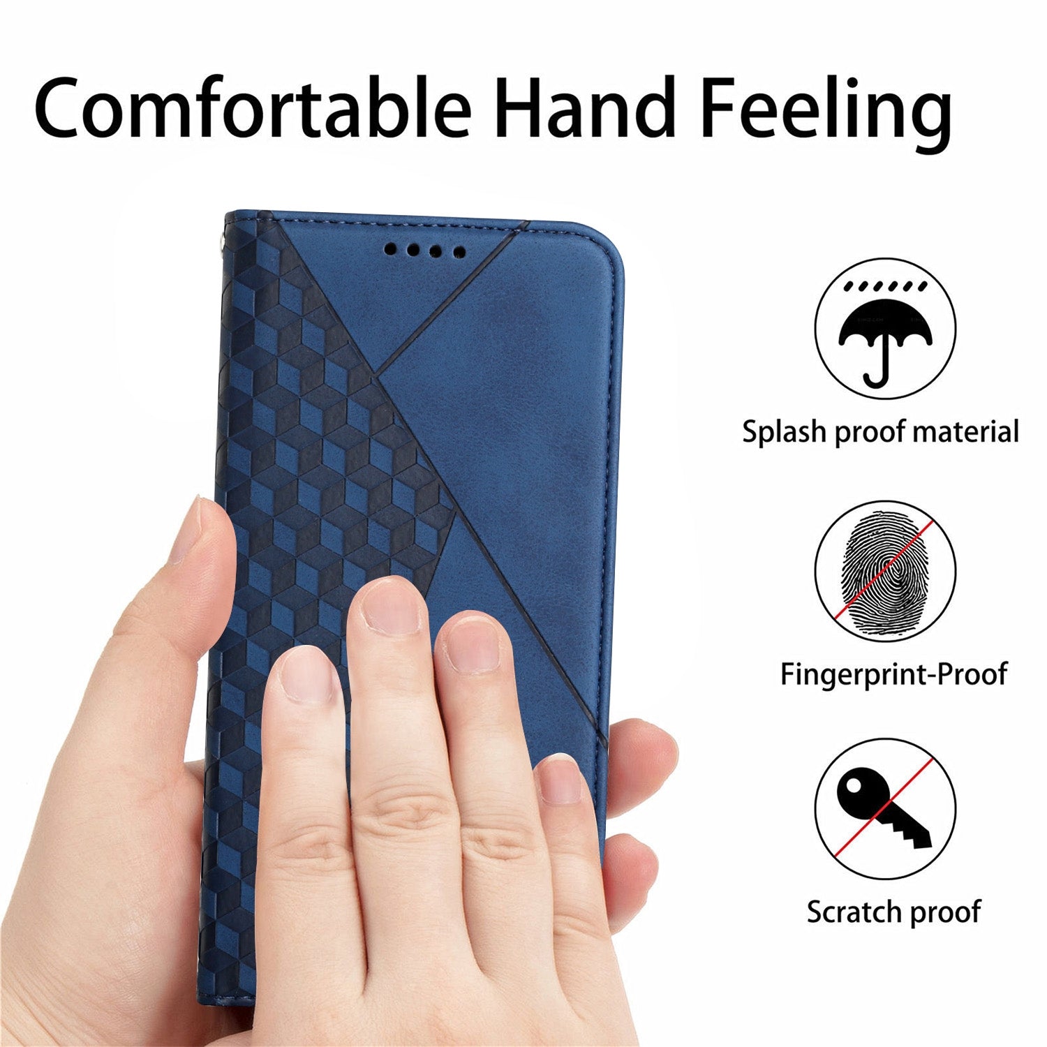 For Redmi 14C 4G Diamond Splicing Skin Feel Magnetic Leather Phone Case(Blue)