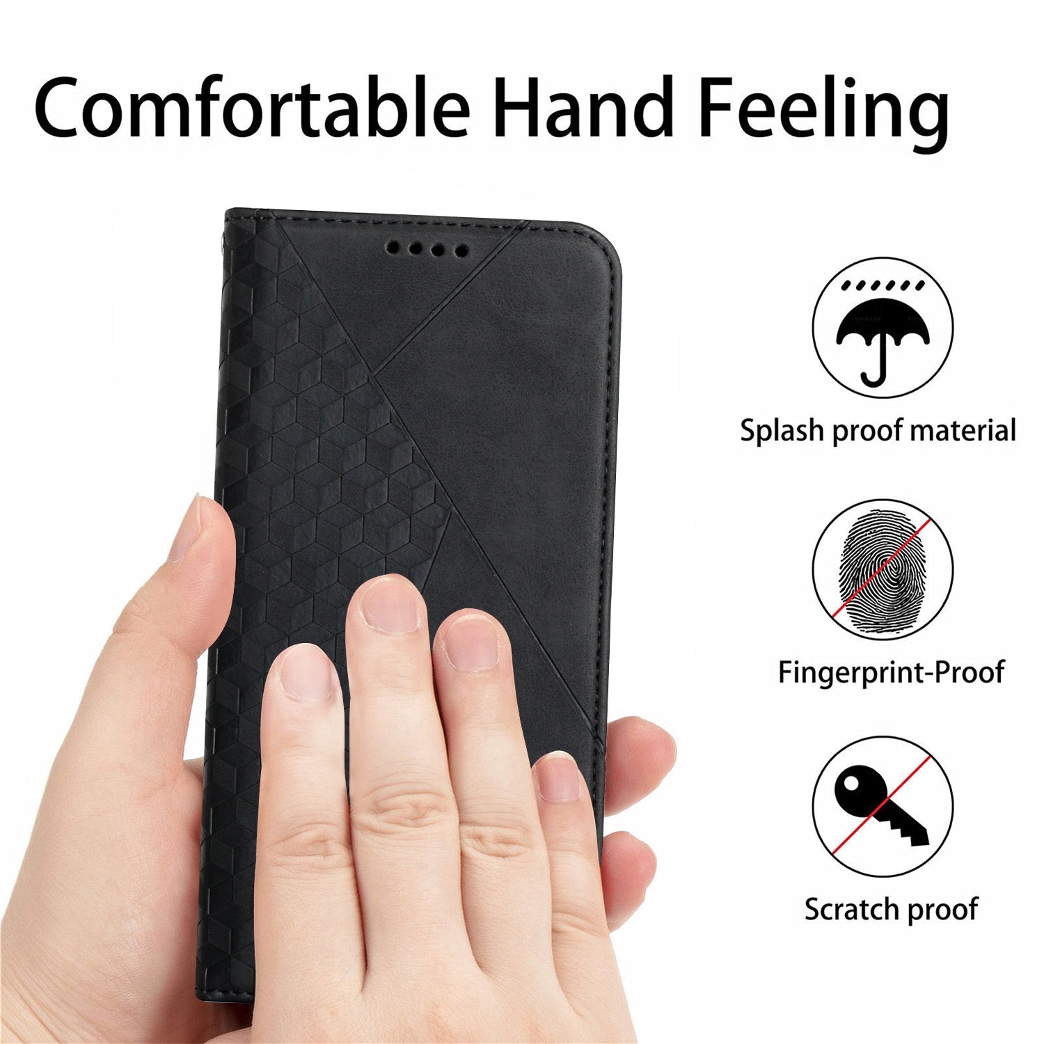 For Redmi 14C 4G Diamond Splicing Skin Feel Magnetic Leather Phone Case(Black)