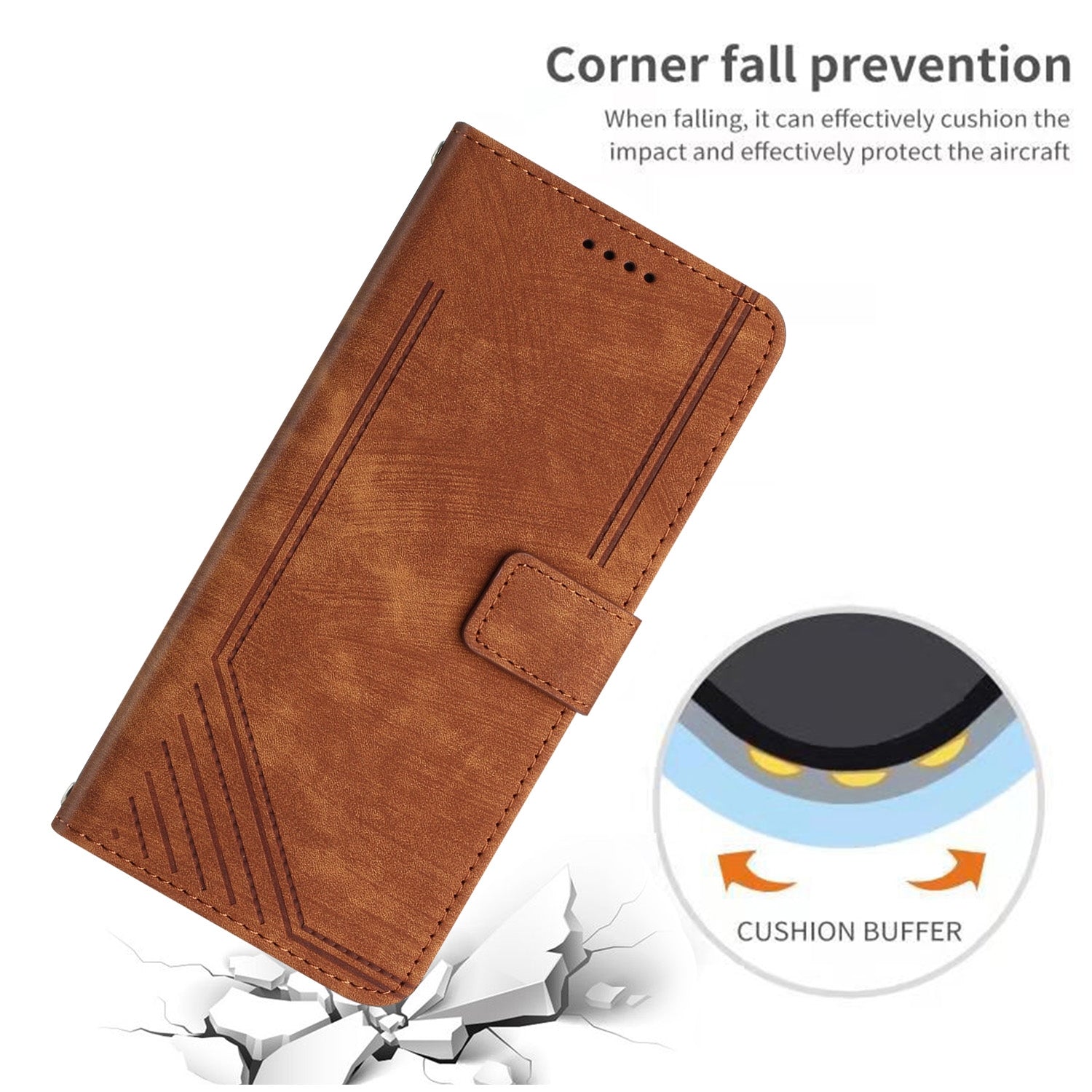 For Redmi 14C 4G Skin Feel Stripe Pattern Leather Phone Case(Brown)