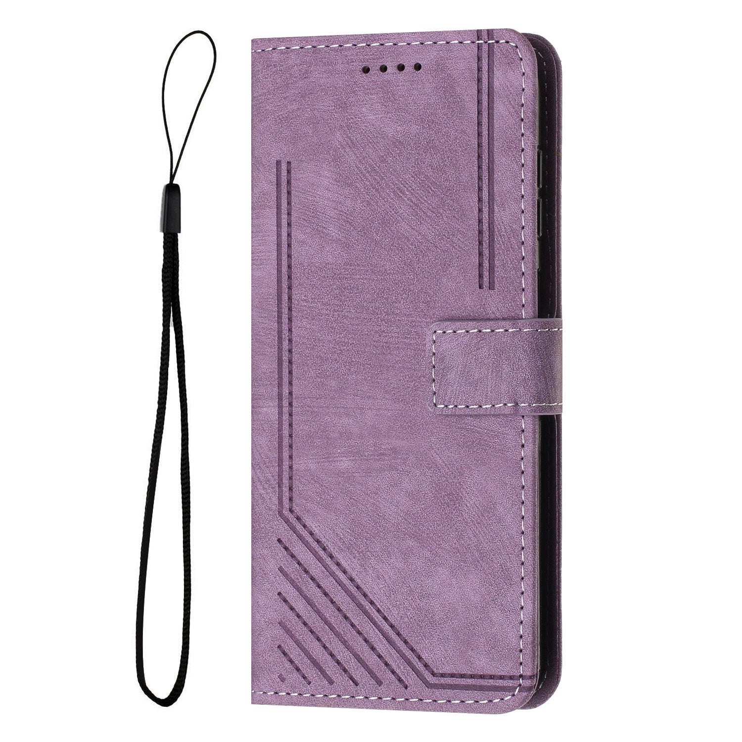 For Redmi 14C 4G Skin Feel Stripe Pattern Leather Phone Case(Purple)