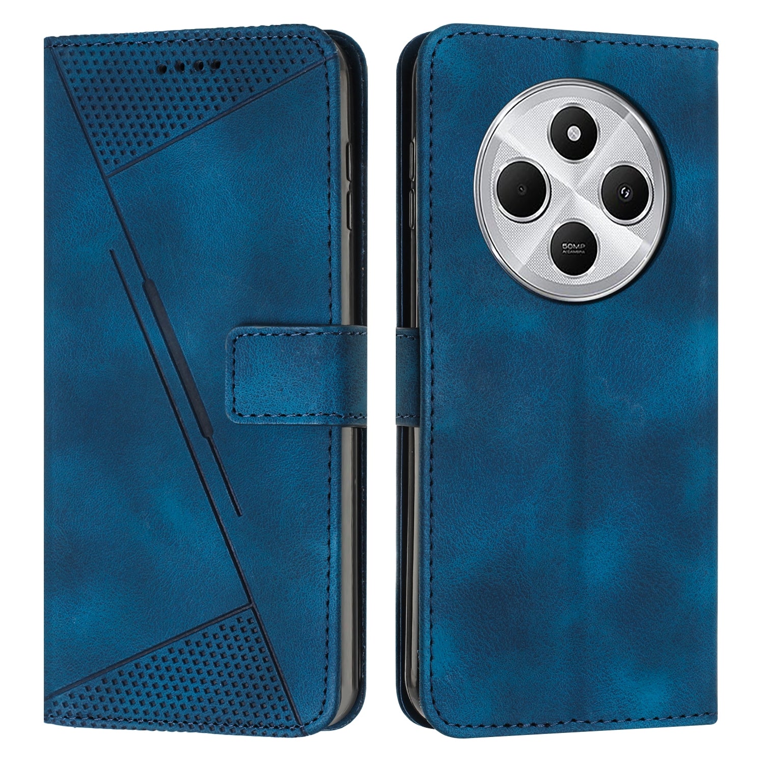 For Redmi 14C 4G Dream Triangle Leather Phone Case(Blue)