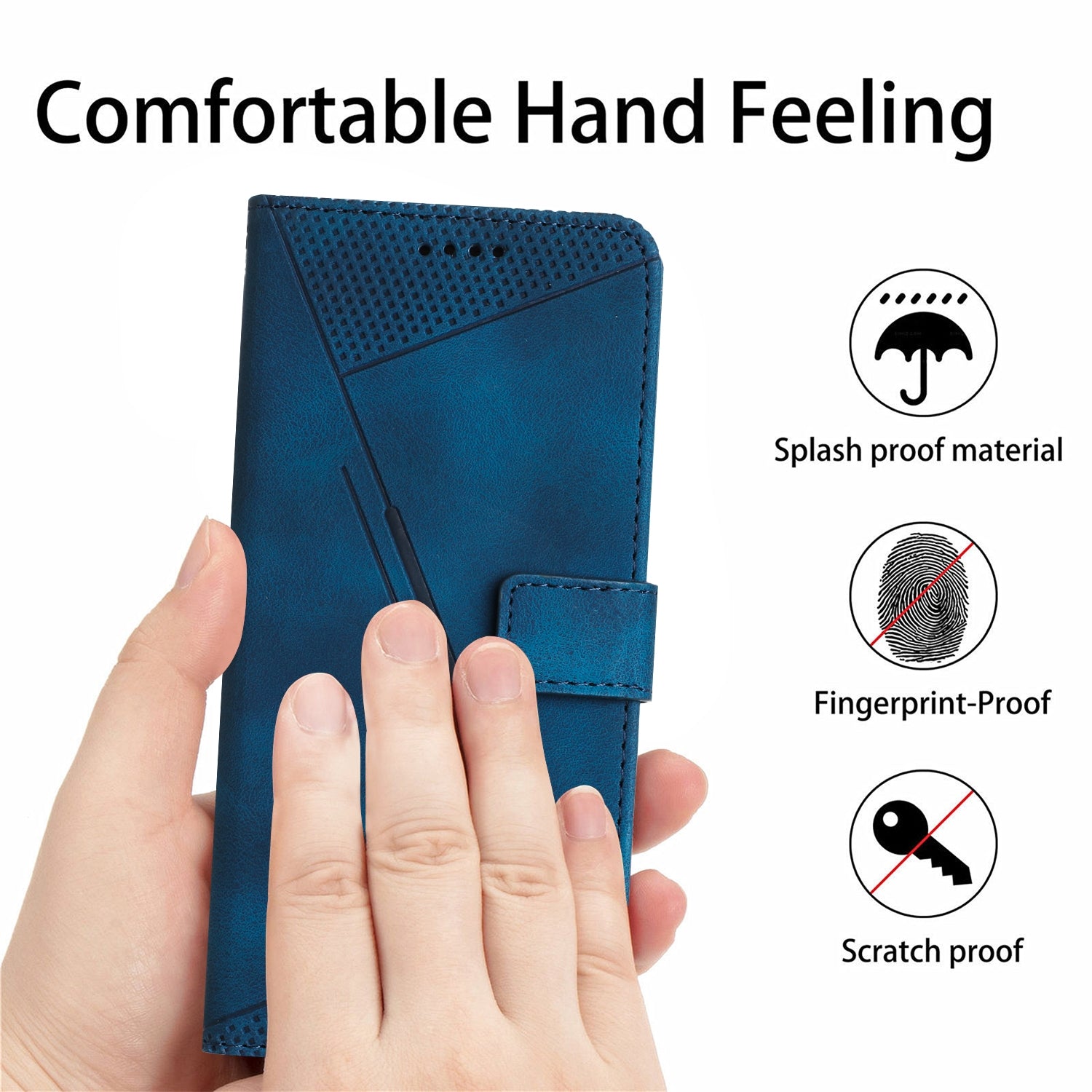 For Redmi 14C 4G Dream Triangle Leather Phone Case(Blue)