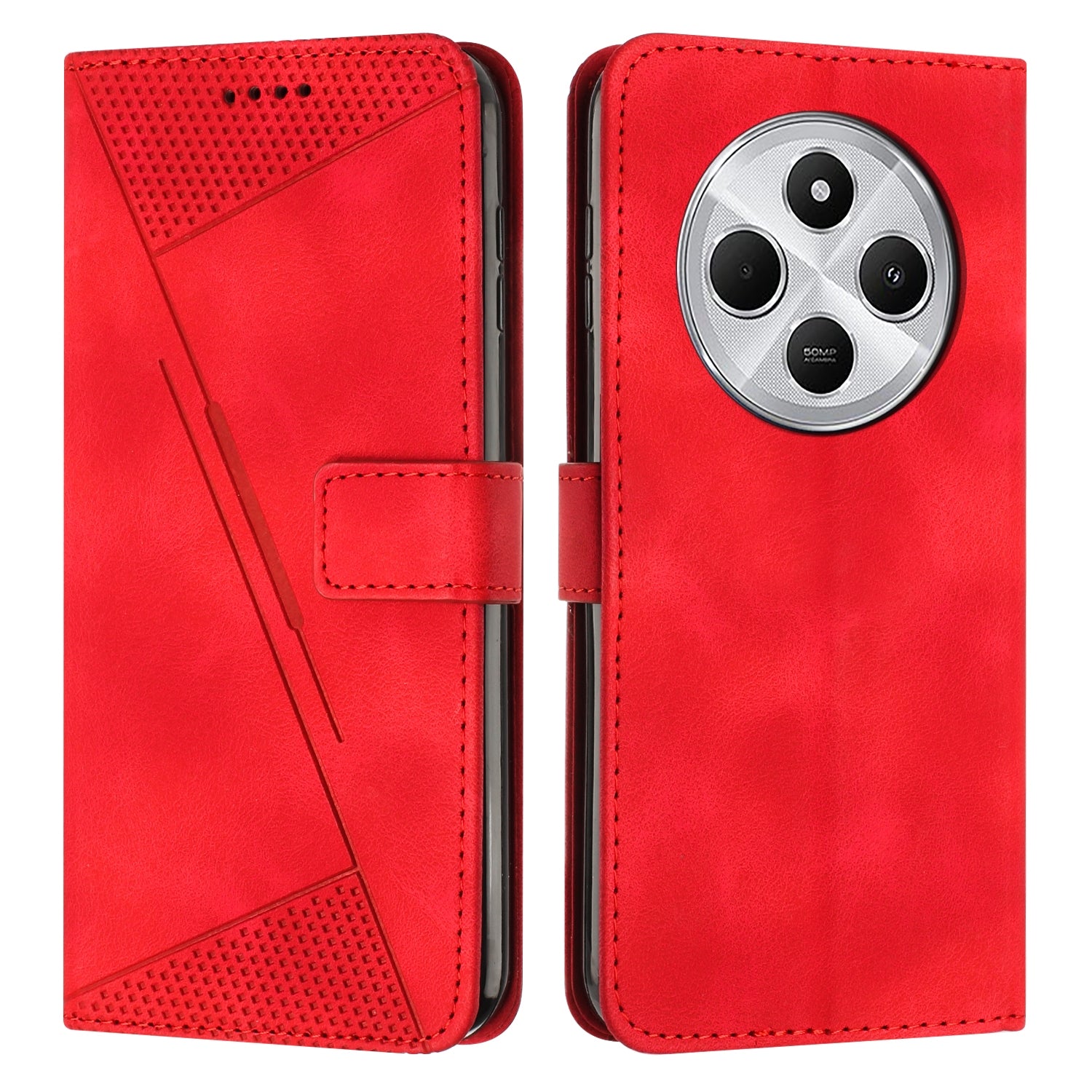 For Redmi 14C 4G Dream Triangle Leather Phone Case(Red)