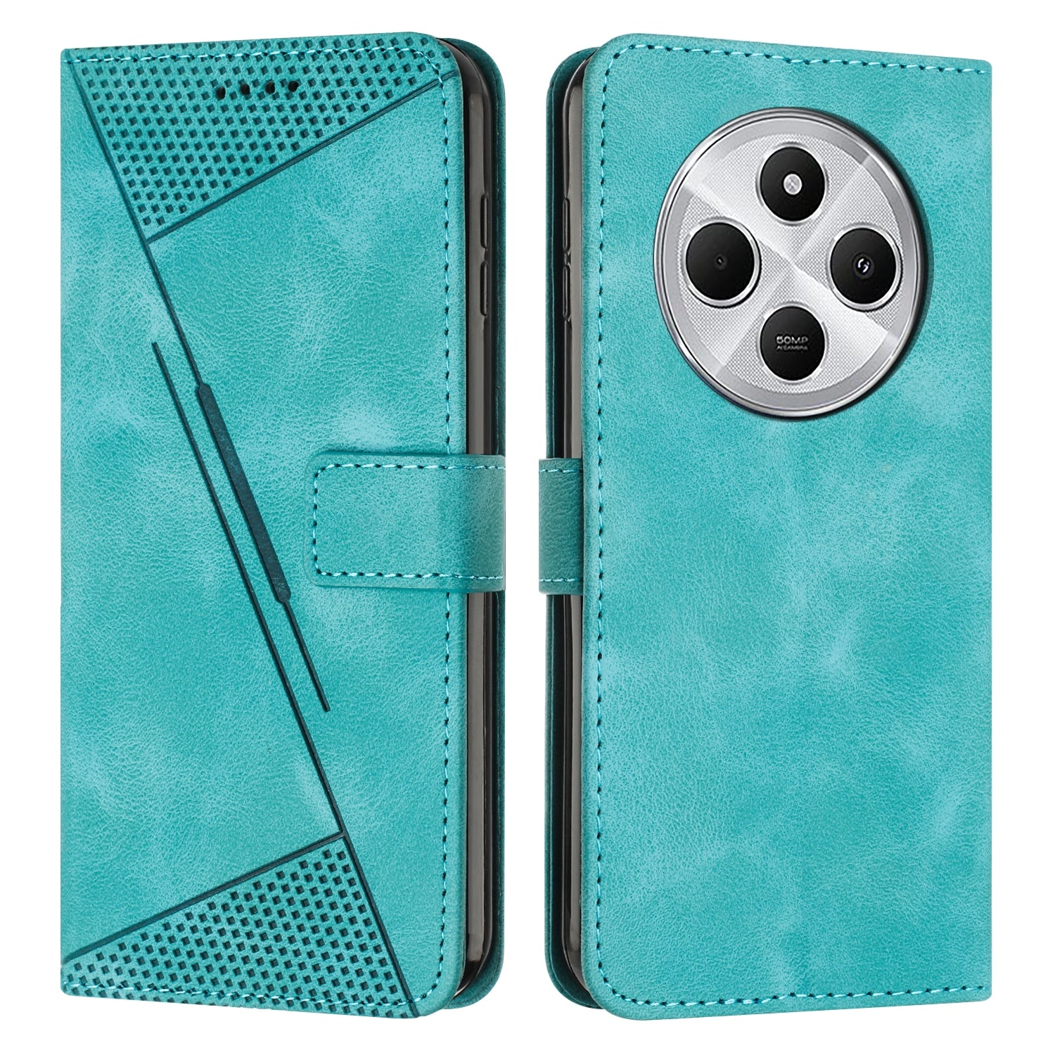 For Redmi 14C 4G Dream Triangle Leather Phone Case(Green)