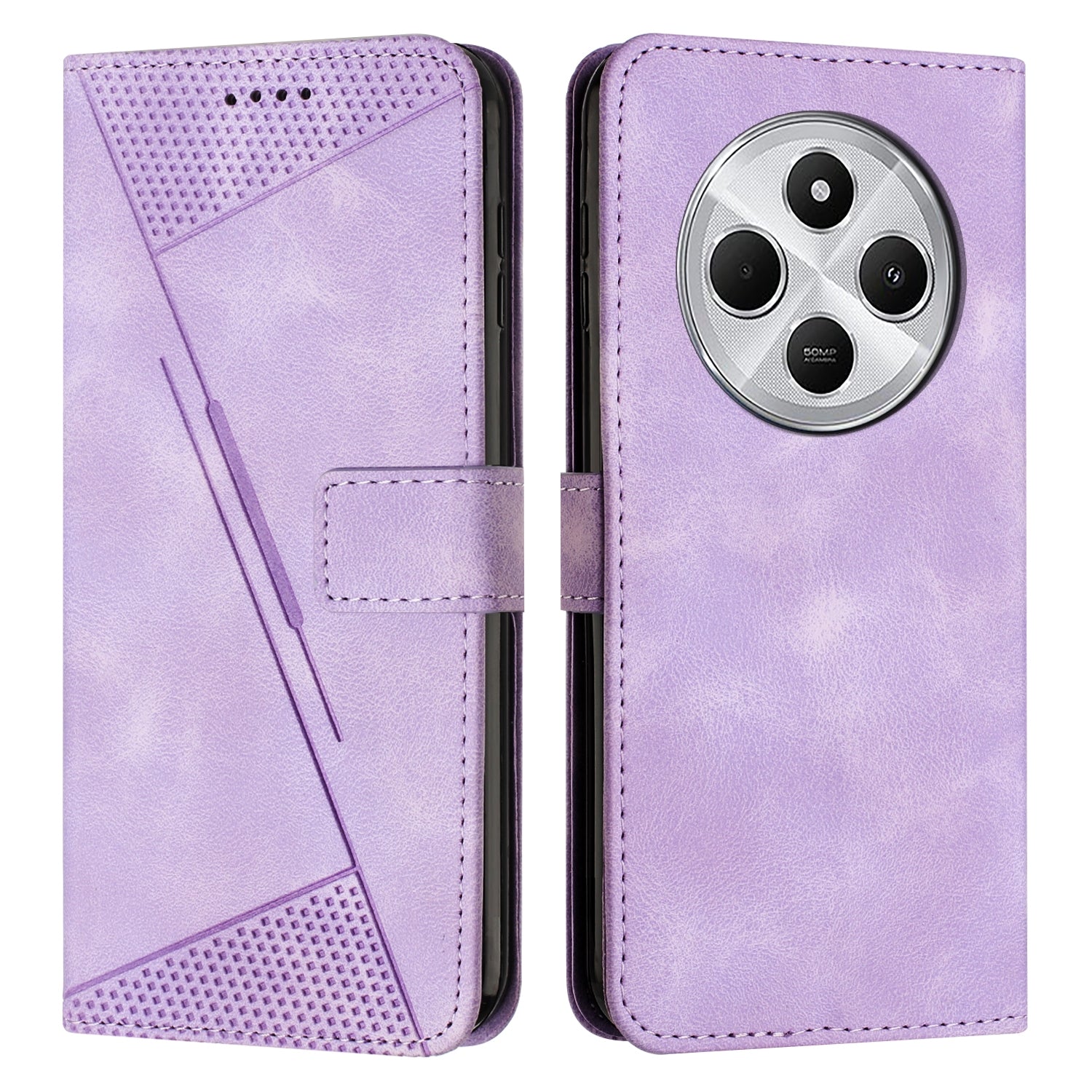 For Redmi 14C 4G Dream Triangle Leather Phone Case(Purple)