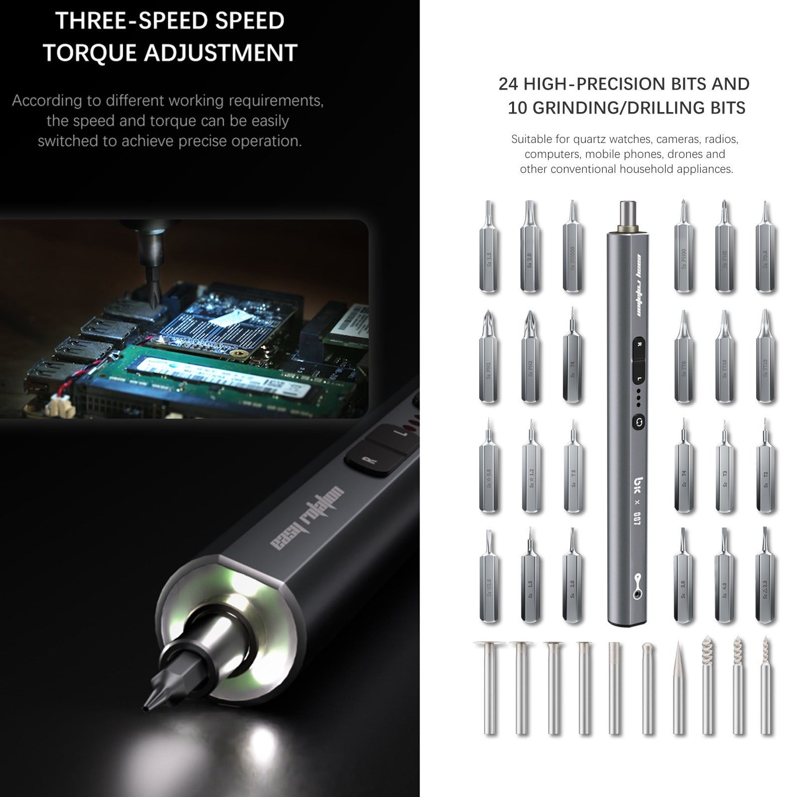 007 Adjustable Multifunctional Grinding Screwdriver Set