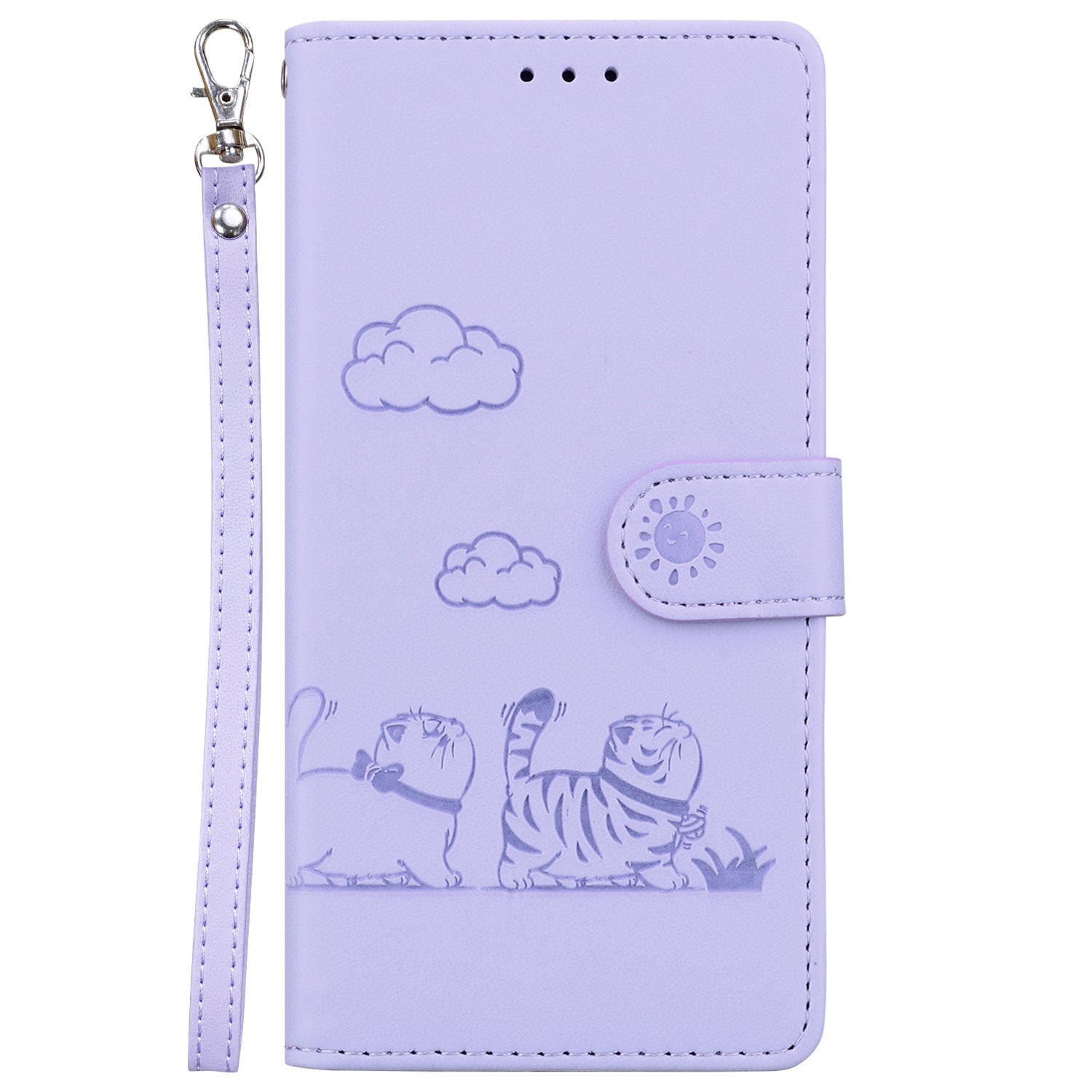 For Redmi 14C 4G Cute Cats RFID Leather Phone Case(Purple)