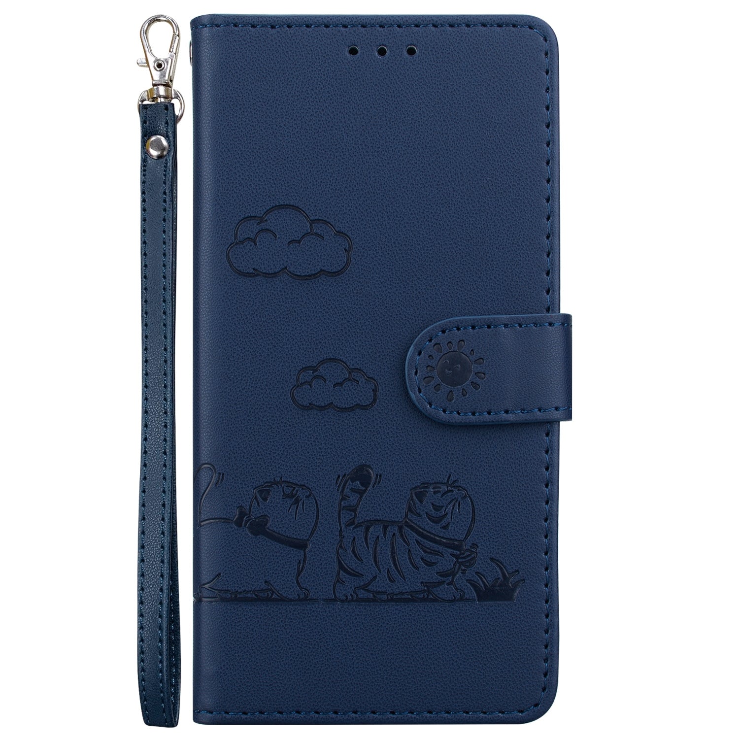 For Redmi 14C 4G Cute Cats RFID Leather Phone Case(Blue)