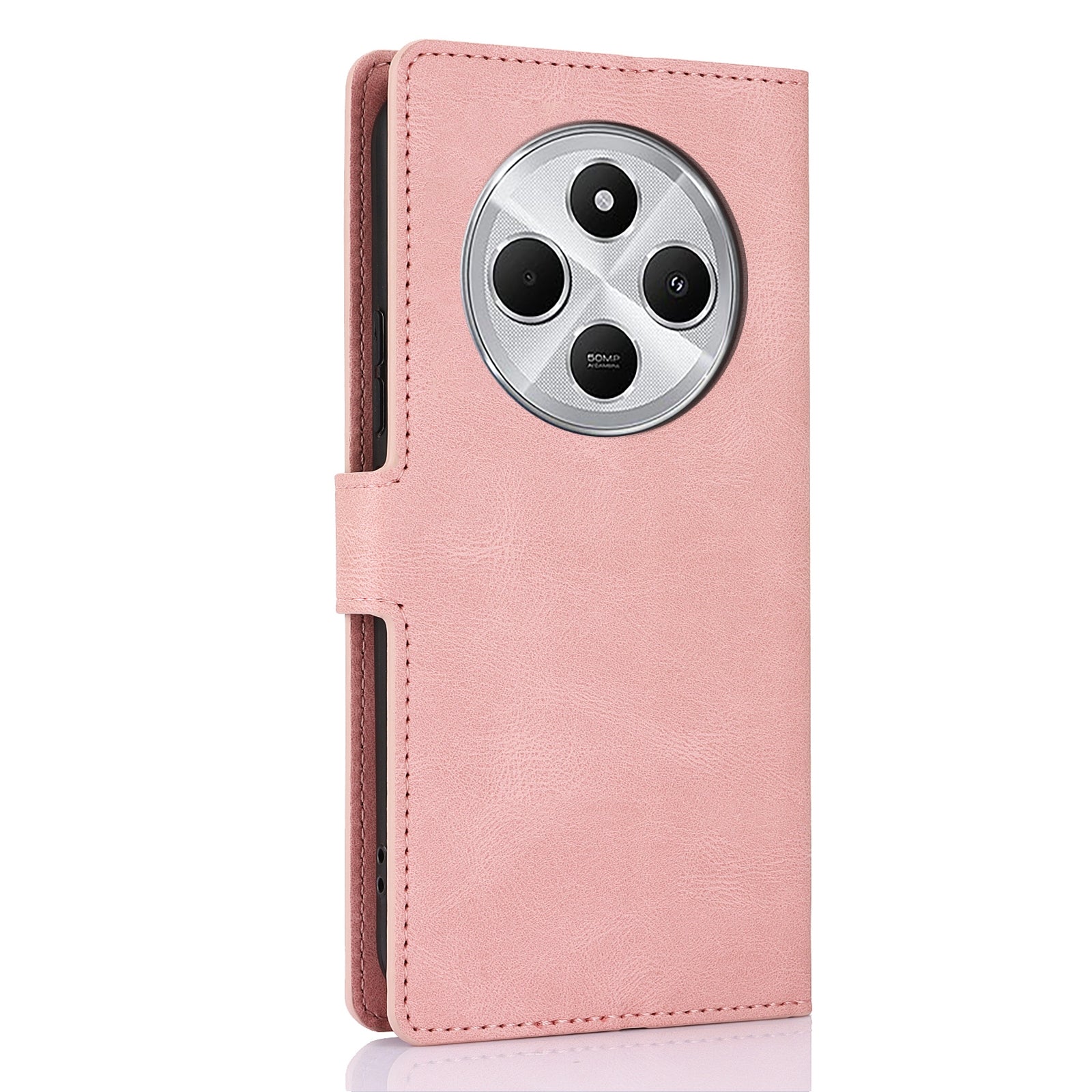 For Redmi 14C 4G Fantasy Skin-feel Calfskin Texture Leather Phone Case(Pink)