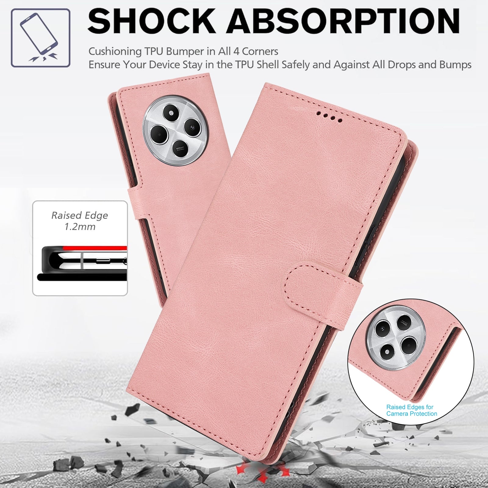 For Redmi 14C 4G Fantasy Skin-feel Calfskin Texture Leather Phone Case(Pink)