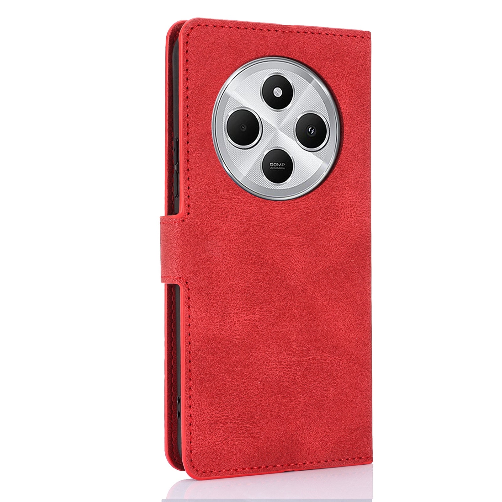 For Redmi 14C 4G Fantasy Skin-feel Calfskin Texture Leather Phone Case(Red)