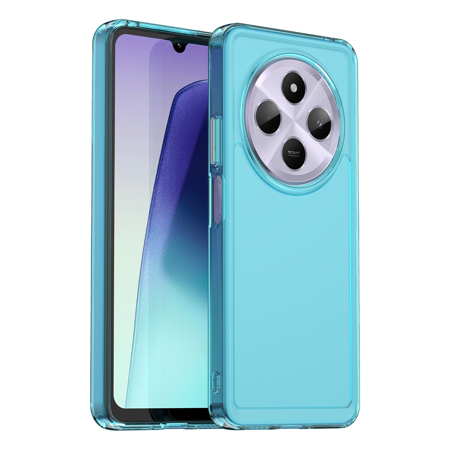 For Redmi 14C 4G Candy Series TPU Phone Case(Transparent Blue)