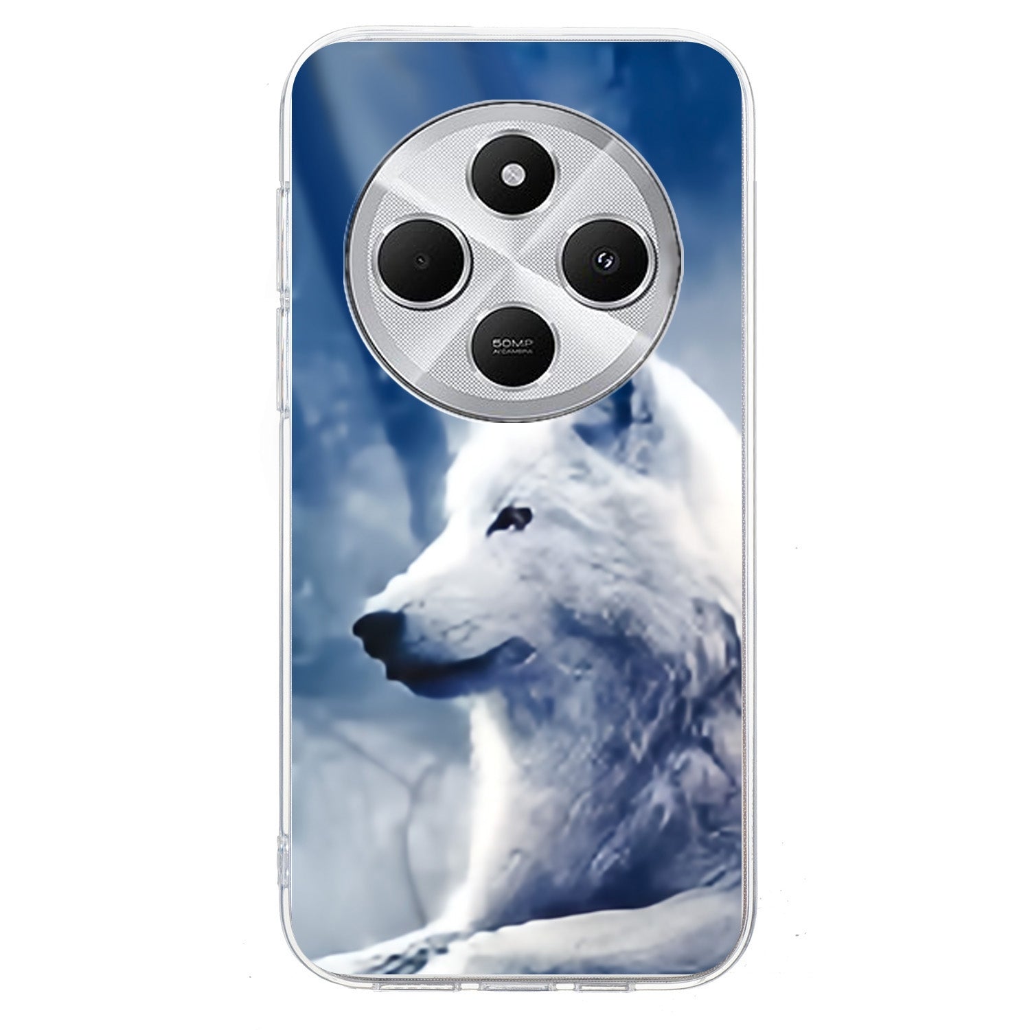 For Redmi 14C 4G Colorful Painting Pattern TPU Phone Case(White Wolf)