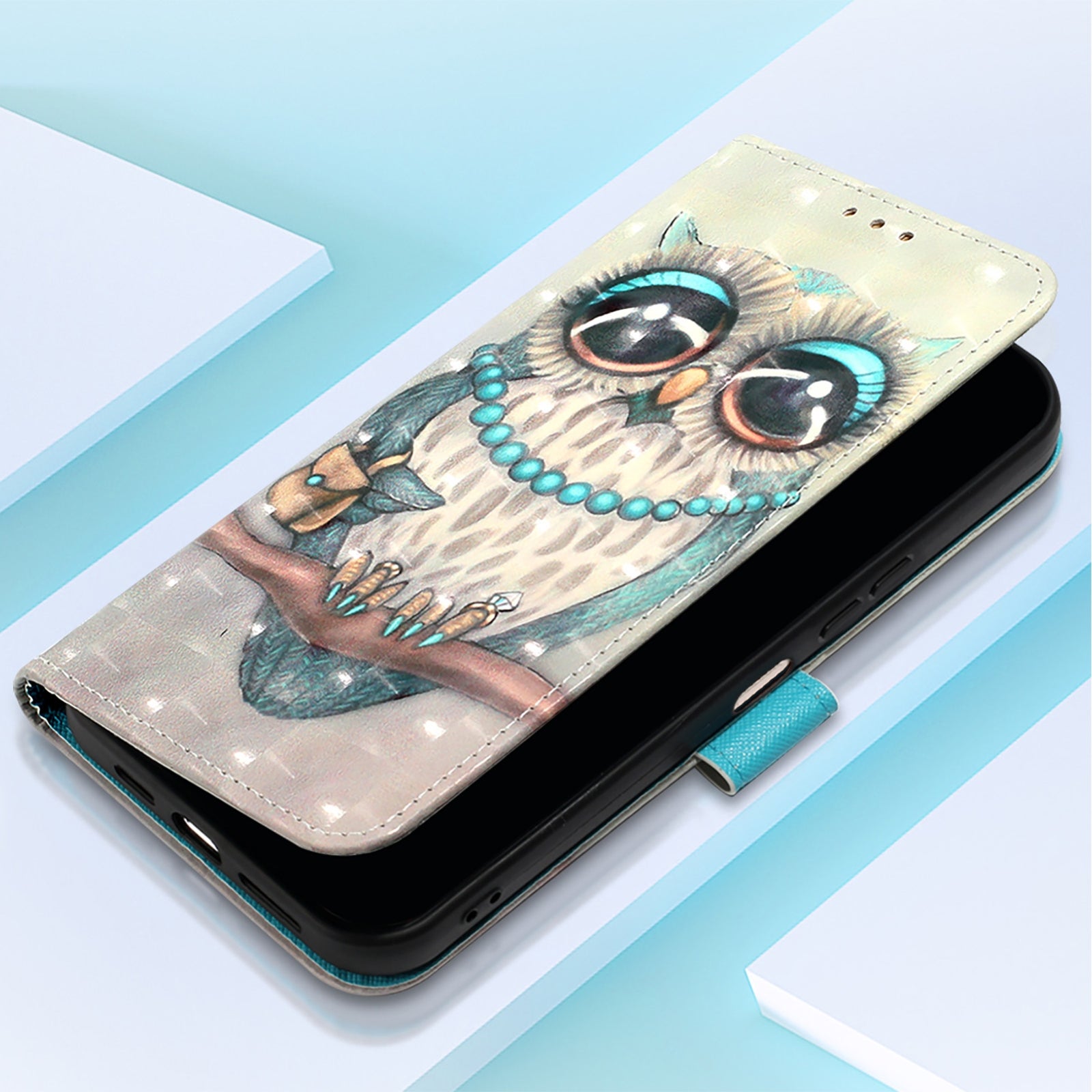 For Redmi 14C 4G 3D Painting Horizontal Flip Leather Phone Case(Grey Owl)