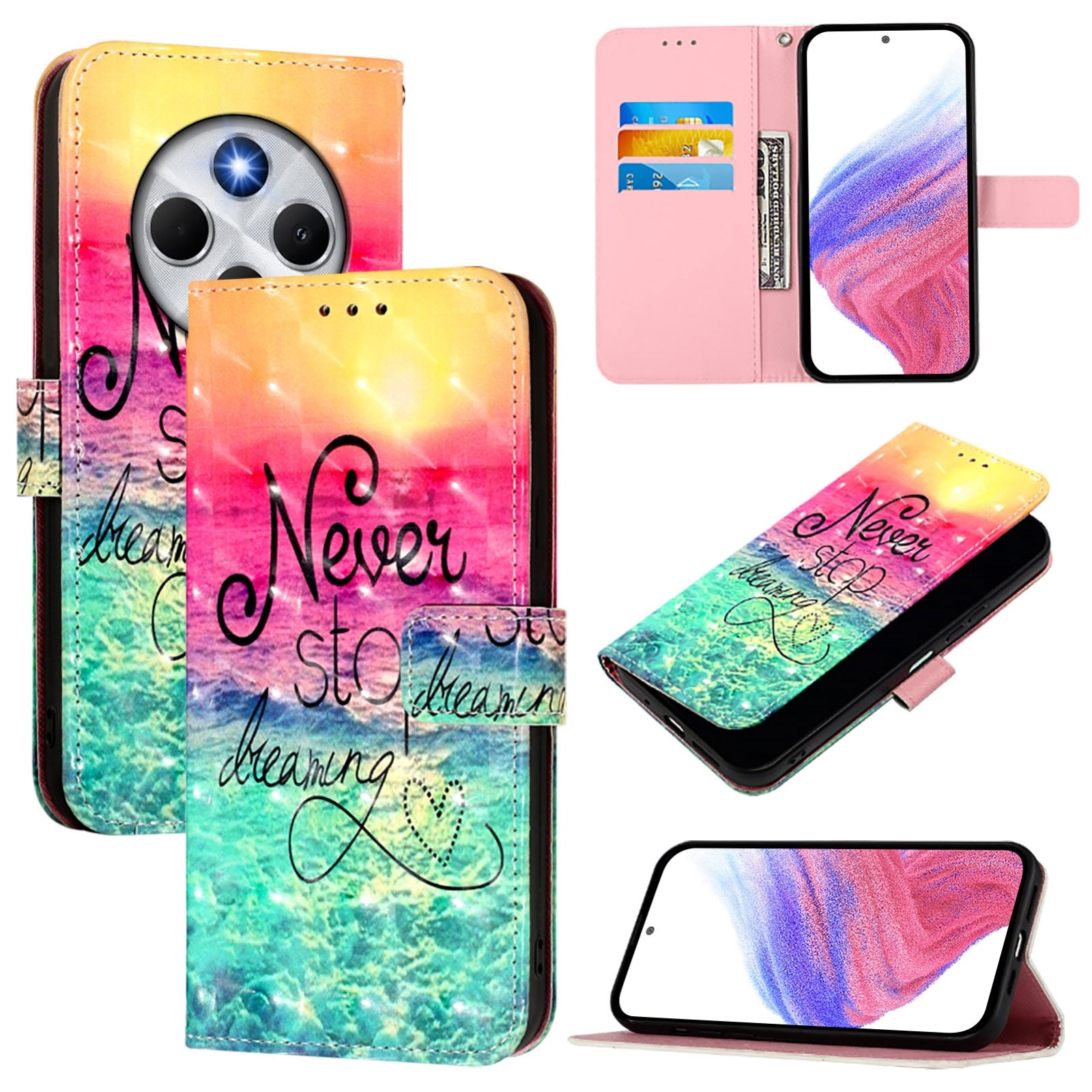 For Redmi 14C 4G 3D Painting Horizontal Flip Leather Phone Case(Chasing Dreams)