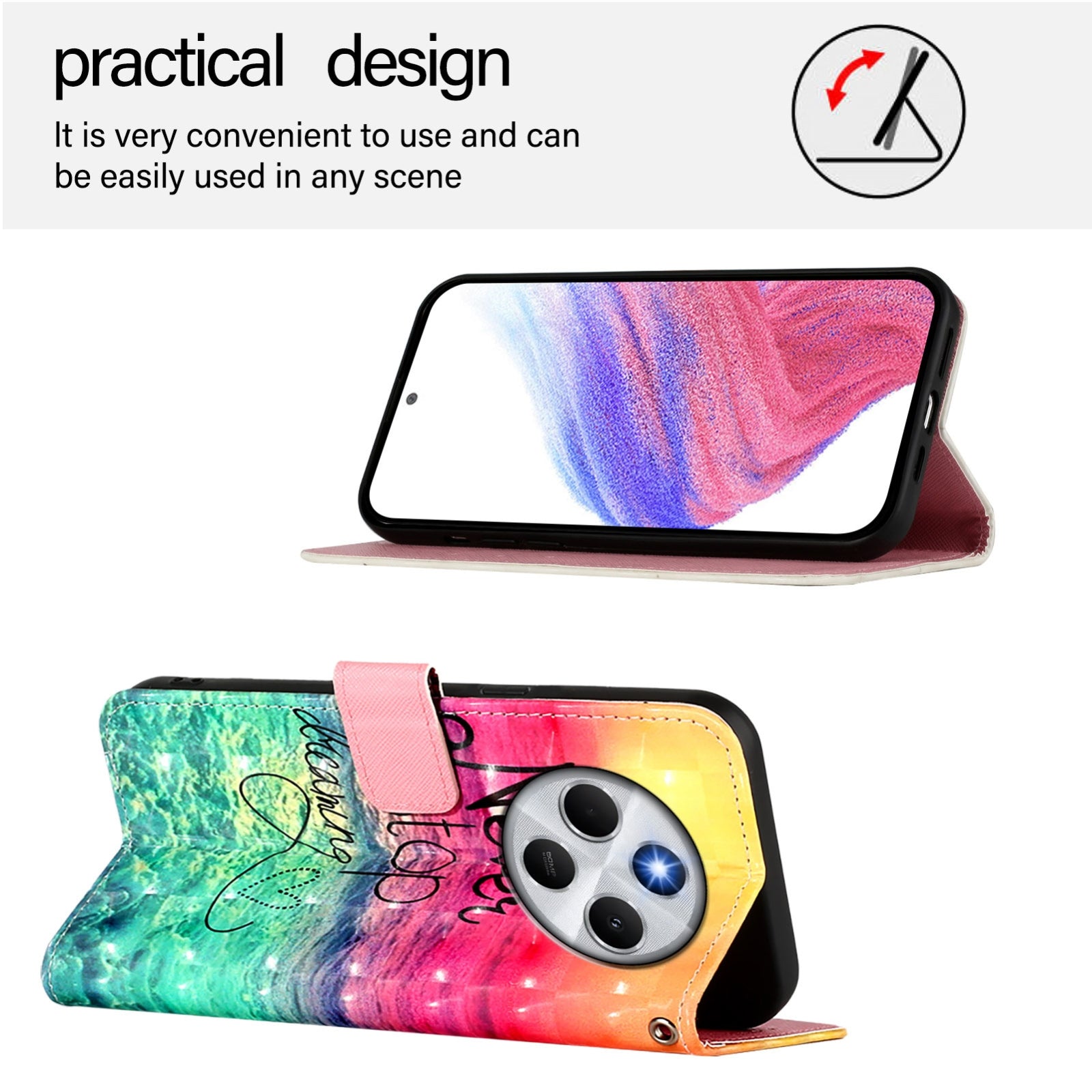 For Redmi 14C 4G 3D Painting Horizontal Flip Leather Phone Case(Chasing Dreams)