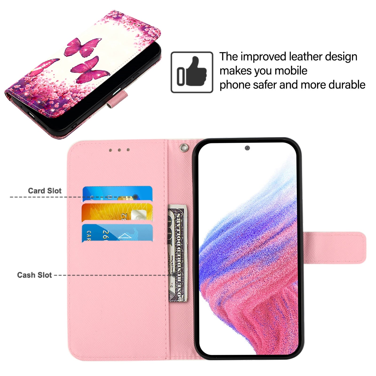 For Redmi 14C 4G 3D Painting Horizontal Flip Leather Phone Case(Rose Butterfly)