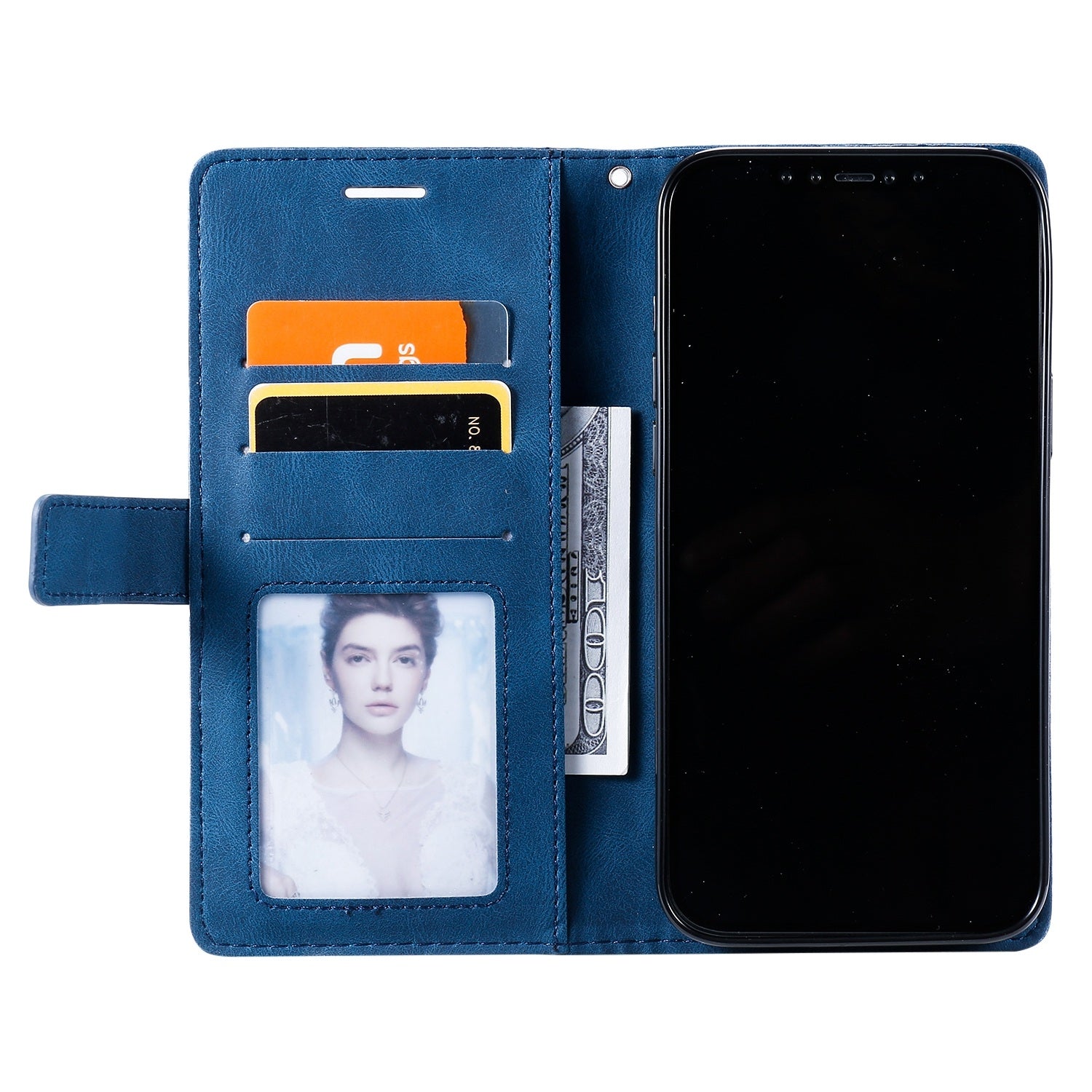 For Redmi 14C 4G Skin Feel Splicing Leather Phone Case(Blue)