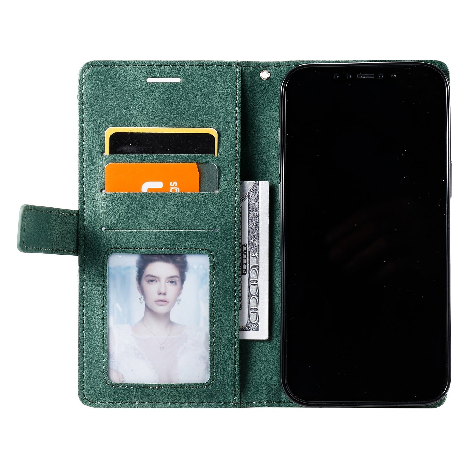 For Redmi 14C 4G Skin Feel Splicing Leather Phone Case(Green)