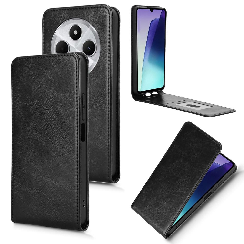 For Redmi 14C 4G / 14R 5G Magnetic Vertical Flip Leather Phone Case(Black)