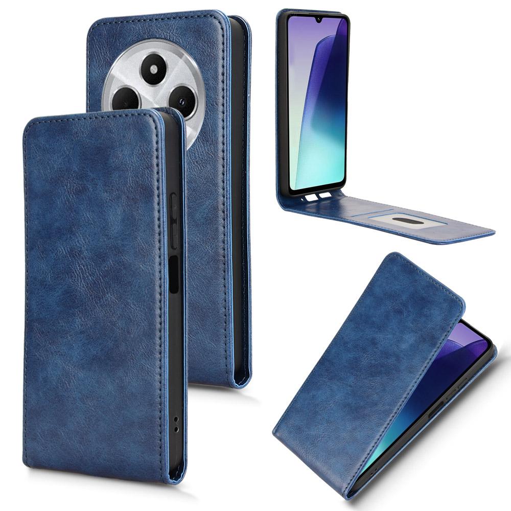 For Redmi 14C 4G / 14R 5G Magnetic Vertical Flip Leather Phone Case(Blue)