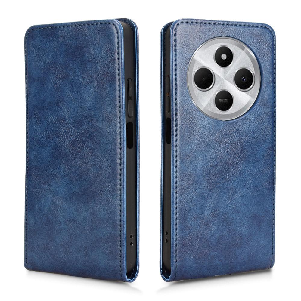 For Redmi 14C 4G / 14R 5G Magnetic Vertical Flip Leather Phone Case(Blue)