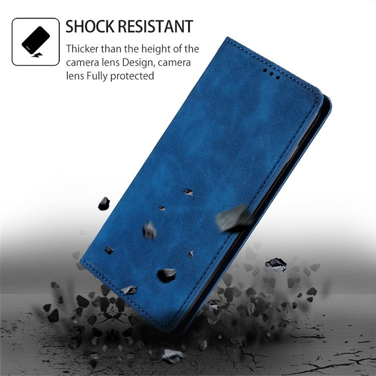 For Redmi 14C 4G Skin Feel Magnetic Leather Phone Case(Blue)