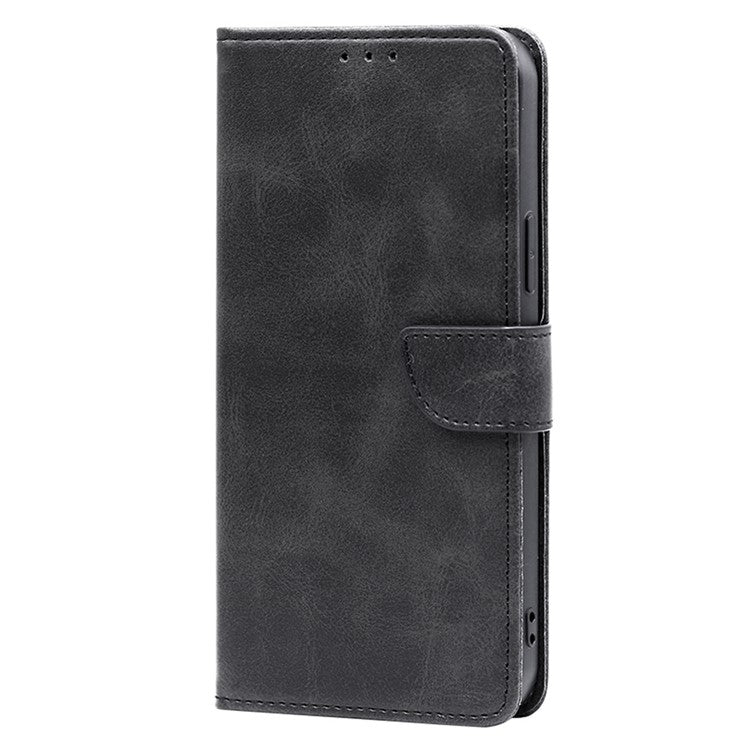 For Redmi 14C 4G Calf Texture Buckle Flip Leather Phone Case(Black)