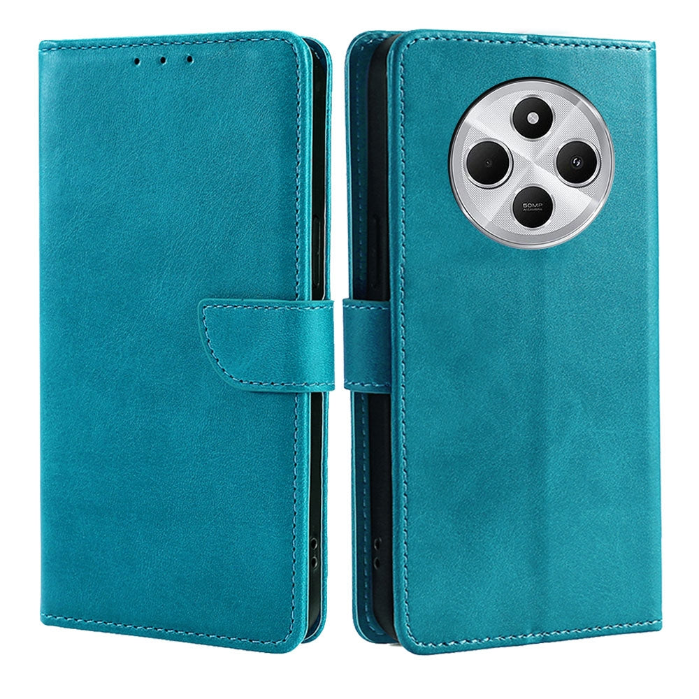 For Redmi 14C 4G Calf Texture Buckle Flip Leather Phone Case(Light Blue)