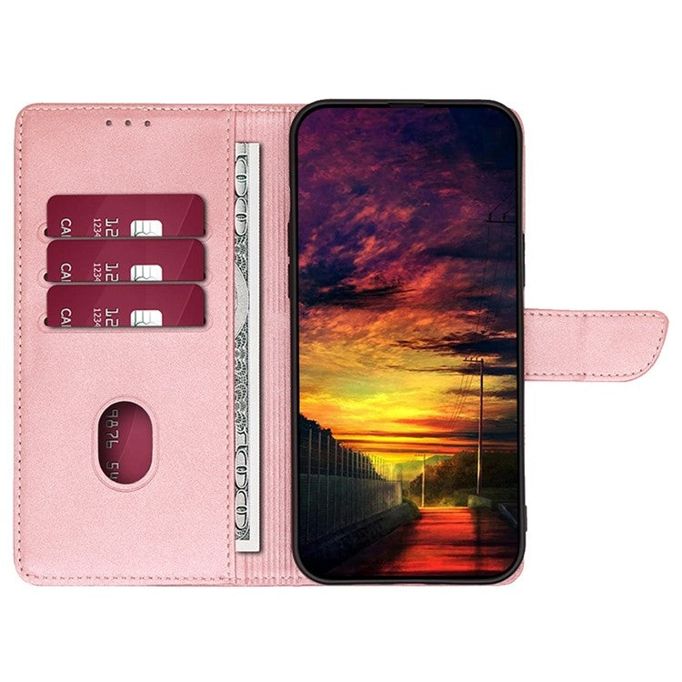 For Redmi 14C 4G Calf Texture Buckle Flip Leather Phone Case(Rose Gold)