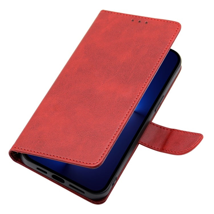 For Redmi 14C 4G Calf Texture Buckle Flip Leather Phone Case(Red)