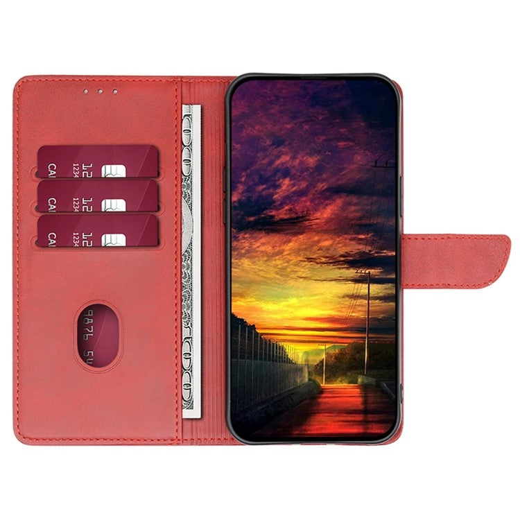 For Redmi 14C 4G Calf Texture Buckle Flip Leather Phone Case(Red)