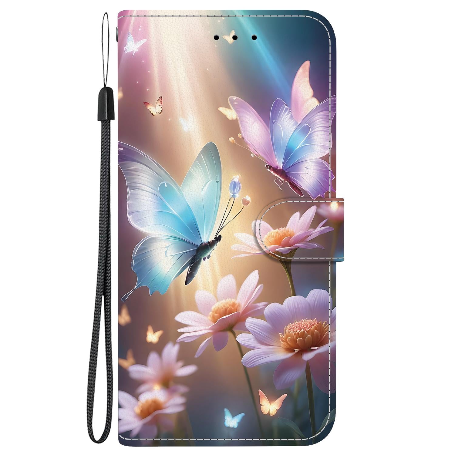 For Redmi 14C 4G Crystal Texture Colored Drawing Leather Phone Case(Butterfly Love Flower)