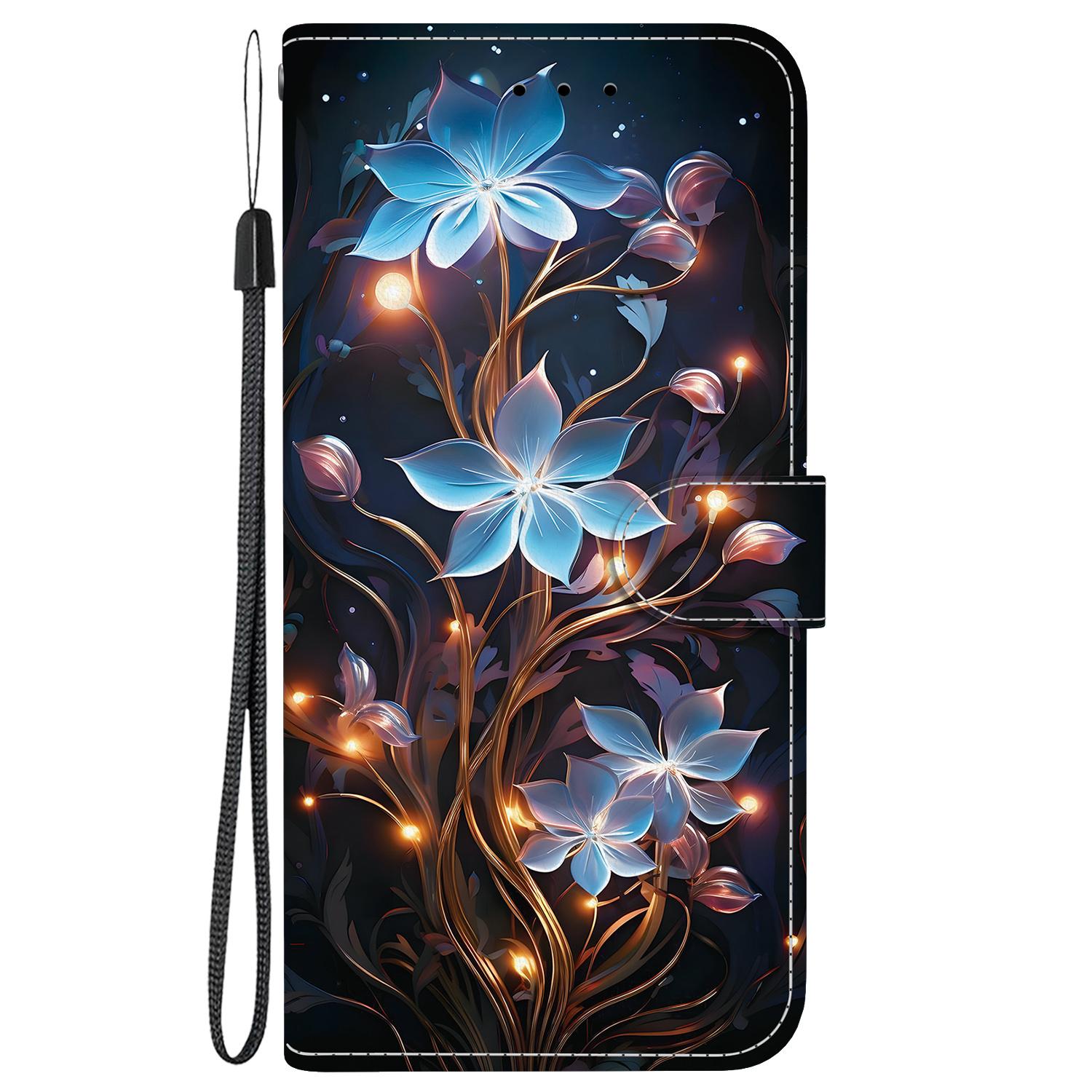 For Redmi 14C 4G Crystal Texture Colored Drawing Leather Phone Case(Little Lantern Flower)