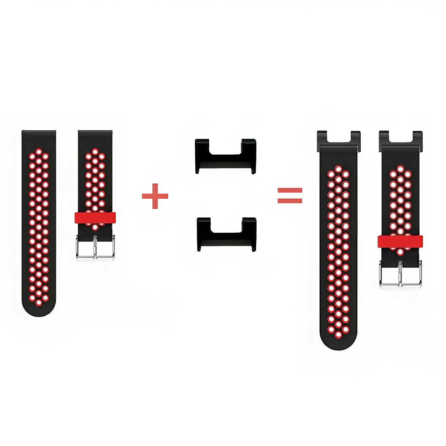 For Amazfit T-Rex 1 Pair Metal Watch Band Connector with Screwdriver Black