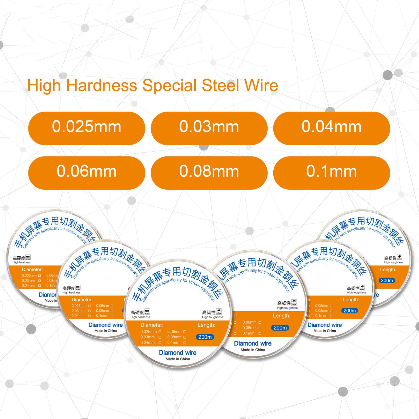 200m Screen Separation Specifically Diamond Cutting Wire, Diameter:0.025mm