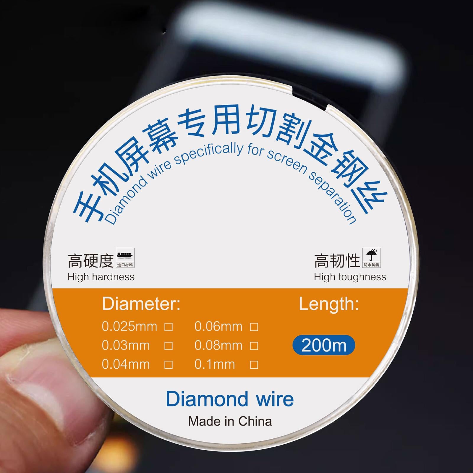 200m Screen Separation Specifically Diamond Cutting Wire, Diameter:0.03mm