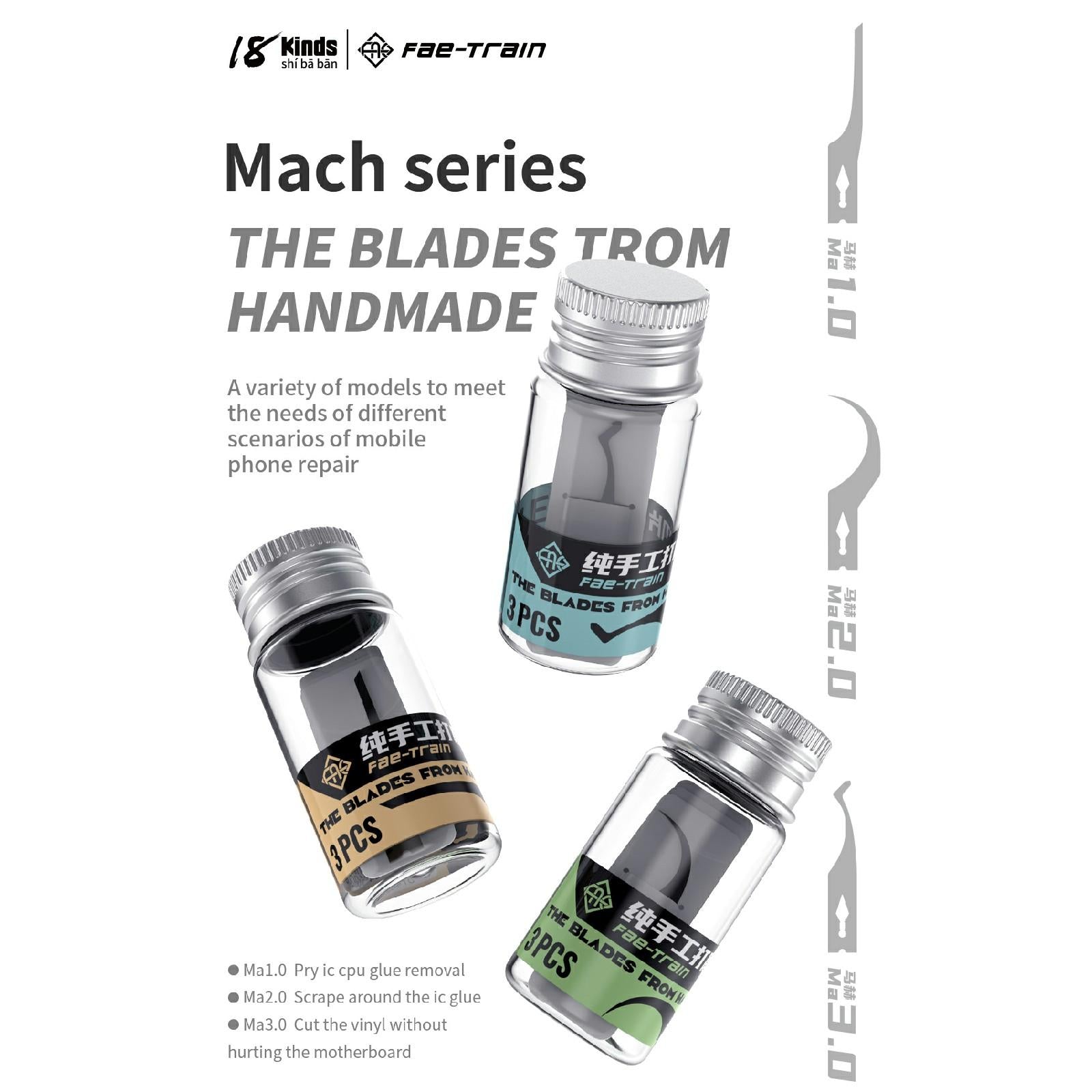 18 Kinds 5 in 1 Handmade Polishing Blade, Model:Ma1.0