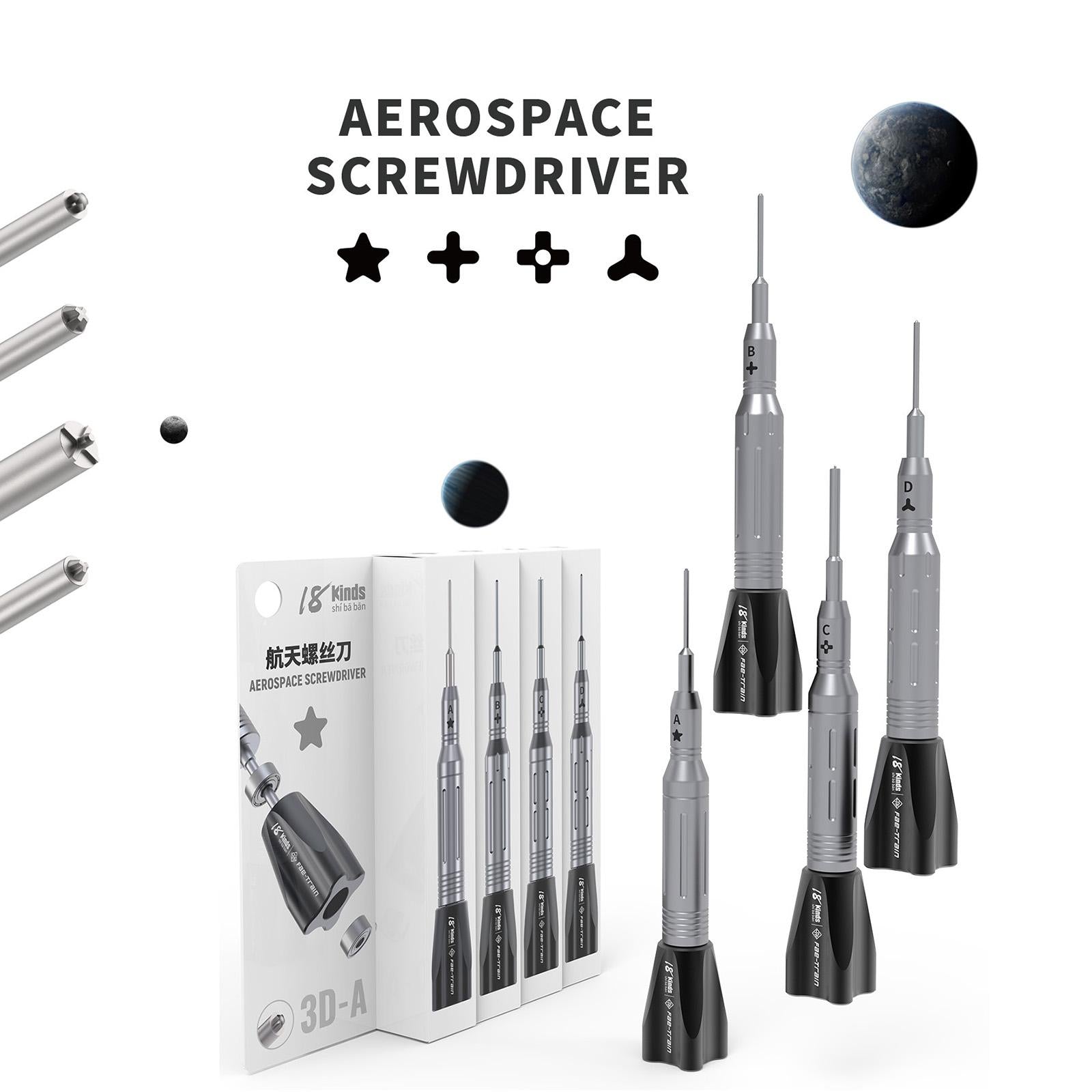 18 Kinds Aerospace 3D Anti-Slip Magnetic Screwdriver, Model:5 in 1 Set