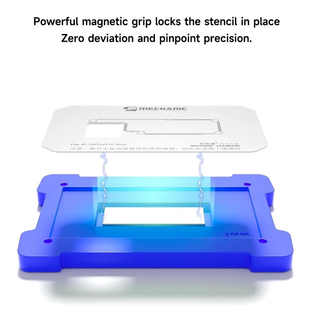 12 BGA Reballing Stencil Magnetic Tin Plating Platform