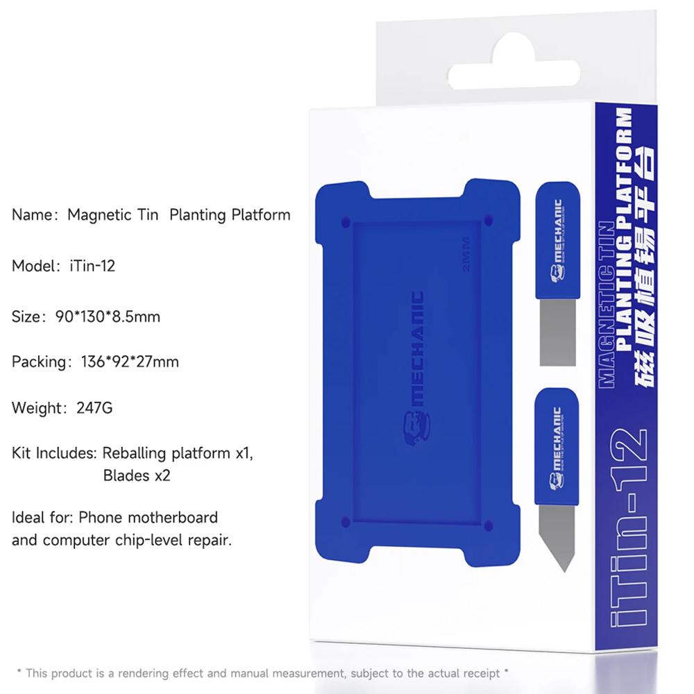 12 BGA Reballing Stencil Magnetic Tin Plating Platform